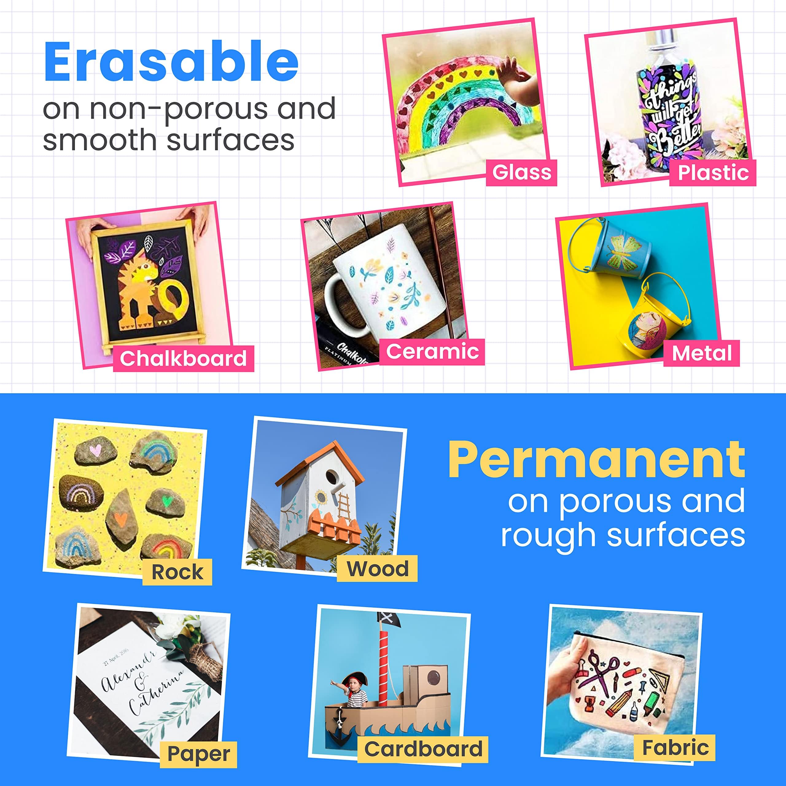 Chalkola Liquid Chalk Markers - 16 Pack with 6mm Reversible Tips | Washable & Erasable Chalk Pens for Blackboard, Glass, Windows, Mirrors, Menu Boards | Perfect for Restaurants, Classrooms, Offices, Home Decor & DIY Projects