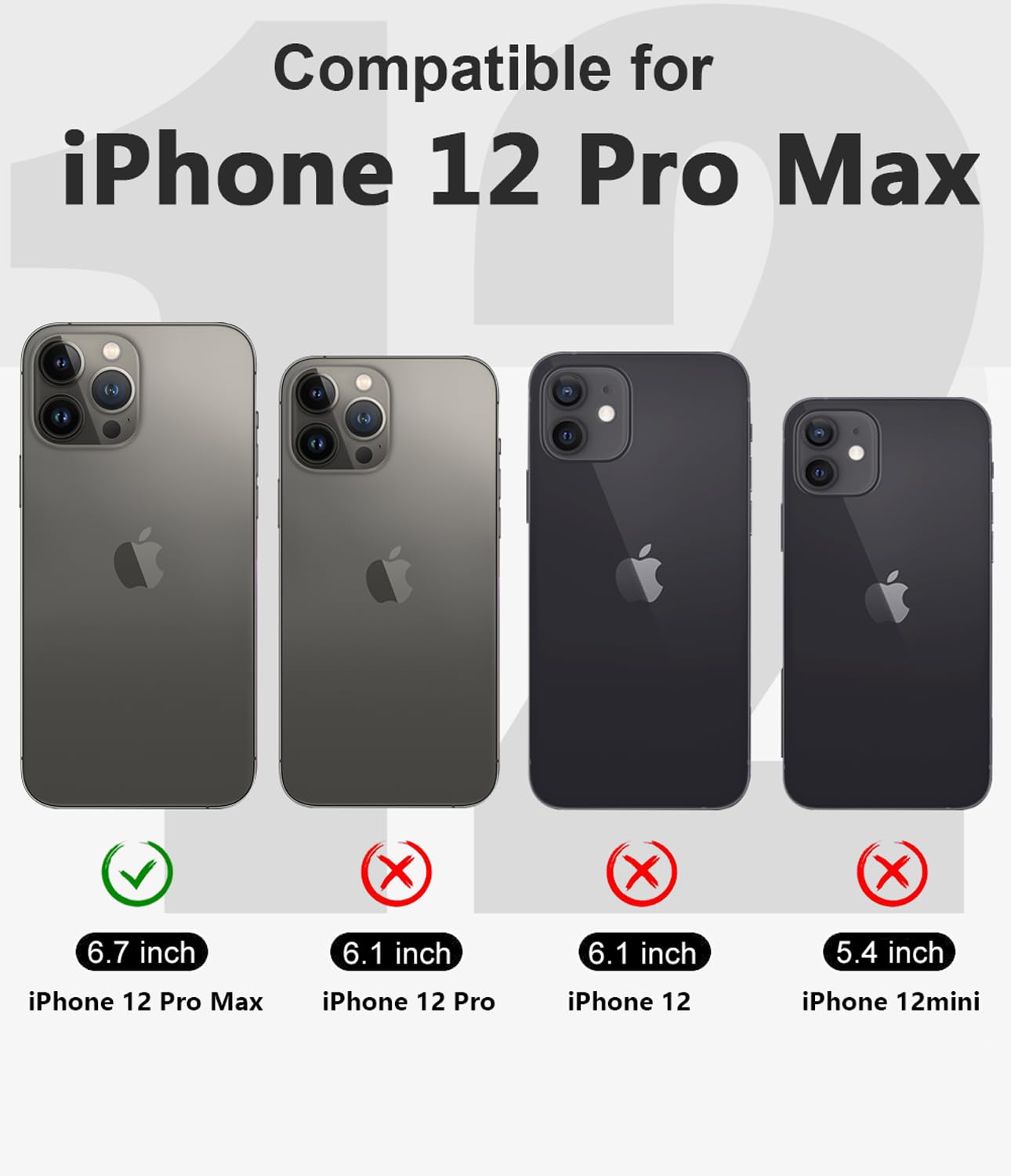 **iPhone 12 Pro Max Waterproof Case - Shockproof, Dustproof, Full Body Protection with Built-in Screen Protector | 6.7