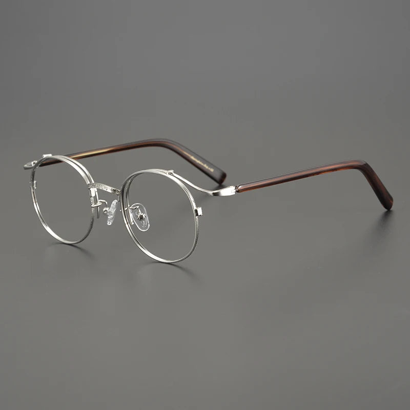 Aimee Unisex Full Rim Round Titanium Eyeglasses Frame 14044 - Lightweight & Durable Eyewear for Men & Women | Perfect for Reading, Working & Daily Wear