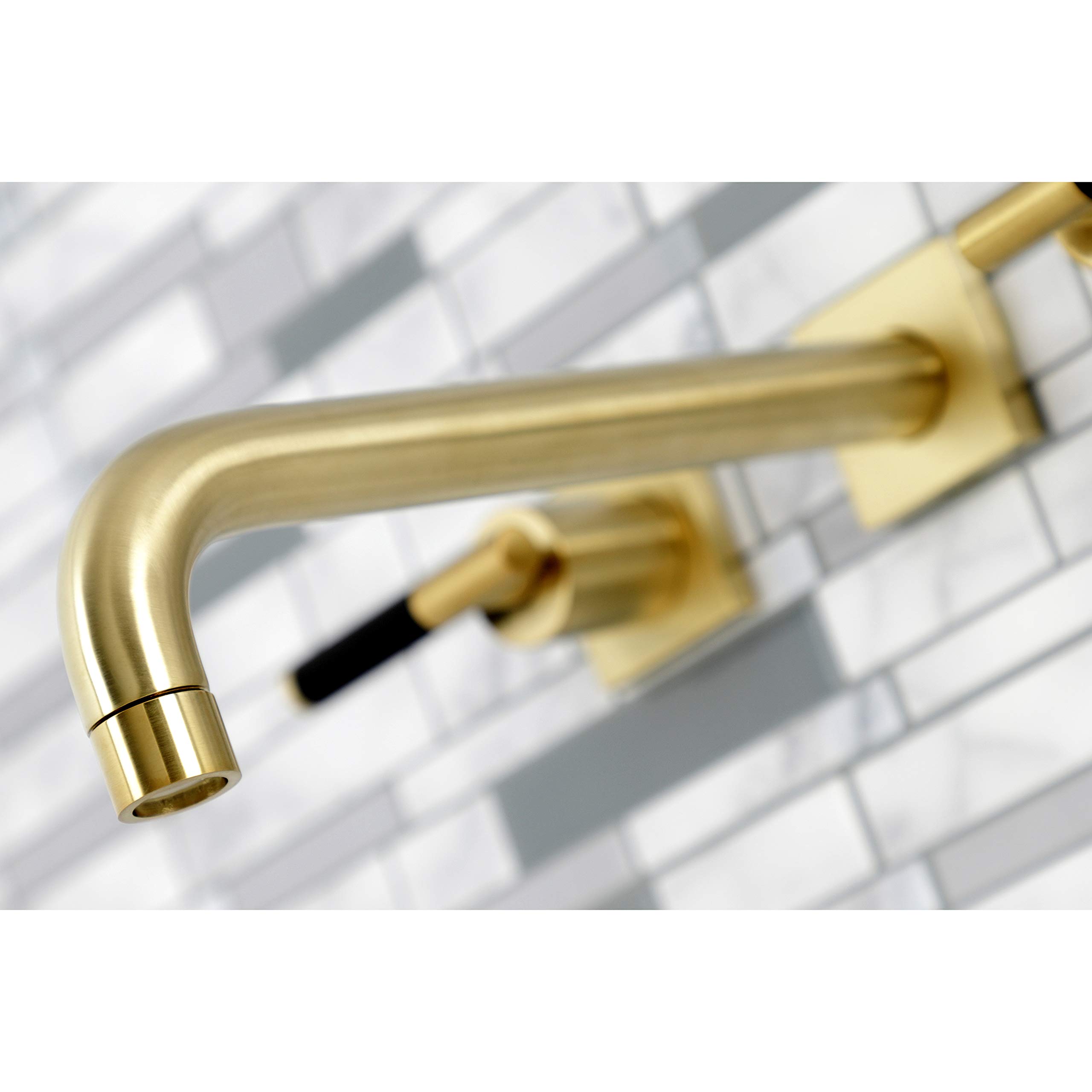 Kingston Brass KS6027CKL 10-Inch Brushed Brass Kaiser Tub Faucet - Perfect for Bathroom Renovation & Luxury Spa Experience