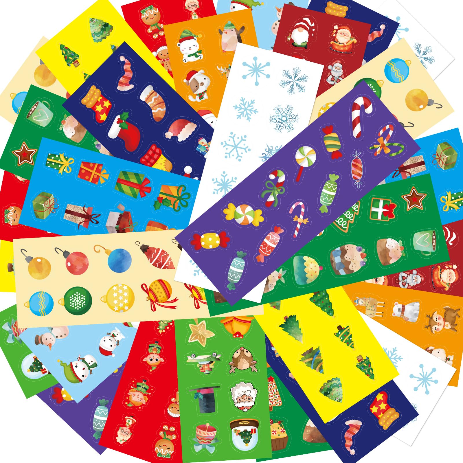120 Sheets Christmas Stickers for Kids - 1440 Holiday Stickers Assortment with Snowflakes & Santa | Perfect for DIY Crafts, Party Favors, Winter Decorations & Scrapbooking