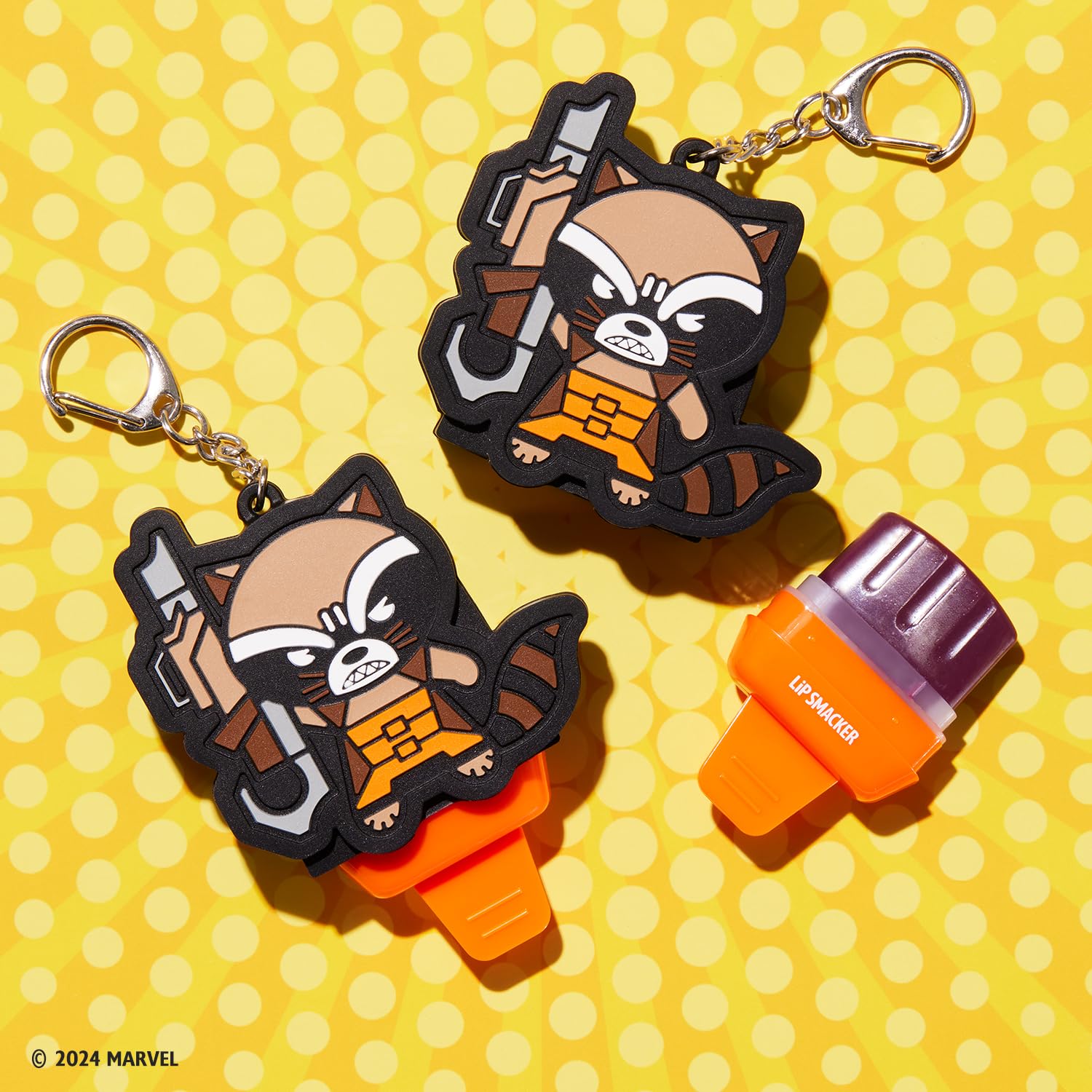 Marvel Guardians of the Galaxy Rocket Raccoon Lip Balm Keychain for Kids - Moisturizing Lip Smacker with Fun Keychain Accessory | Perfect for School, Travel & Superhero Fans