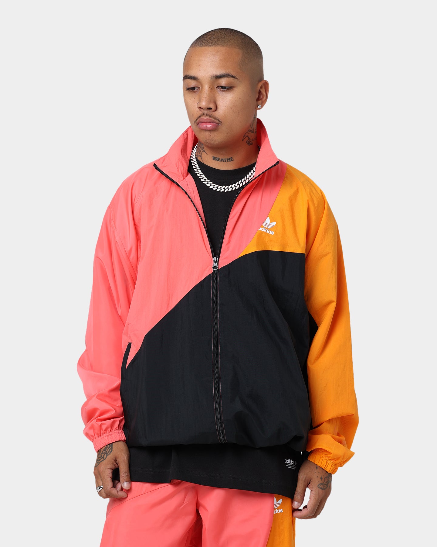 Adidas Adicolor Colorblock Track Jacket for Men & Women - Black/Semi Turb - Lightweight Running & Training Jacket - Perfect for Gym, Jogging & Casual Wear