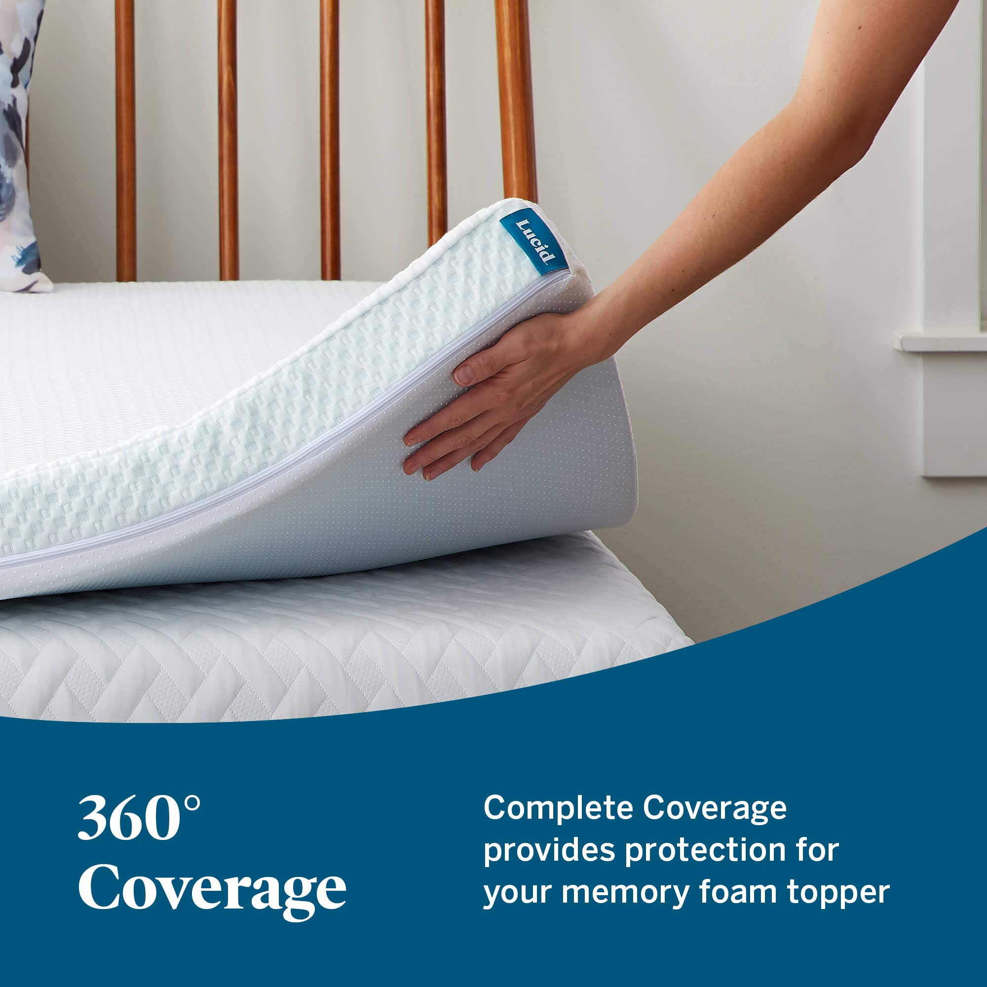 LUCID 3 Inch Gel Infused Memory Foam Mattress Topper with Cover - 5 Zone Pressure Relief - CertiPUR-US Certified Cooling Mattress Pad for Twin Bed - Perfect for Hot Sleepers & Back Pain Relief