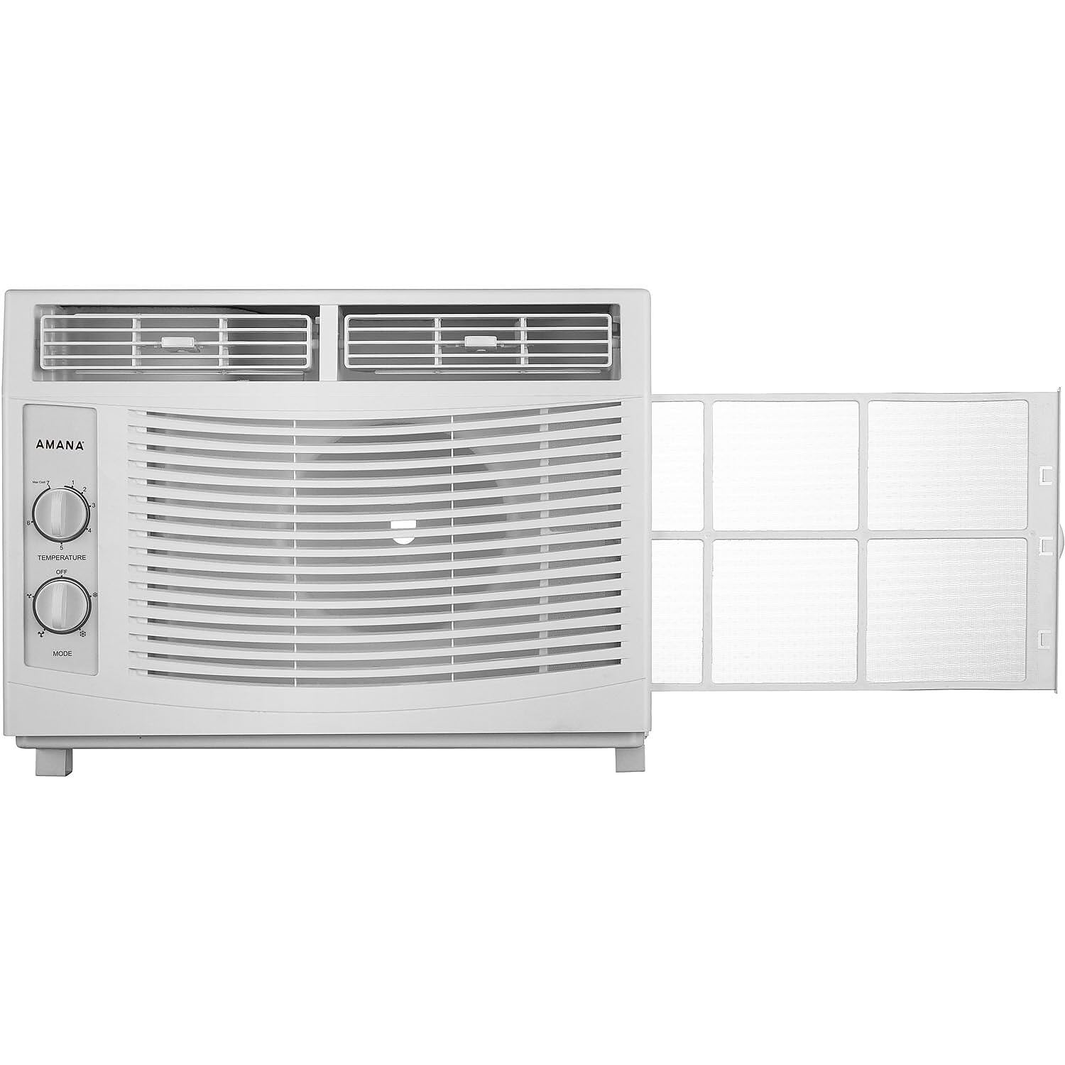 Amana 5000 BTU 115V Window Air Conditioner with Mechanical Controls - Compact Cooling for Small Rooms, Bedrooms & Offices - White