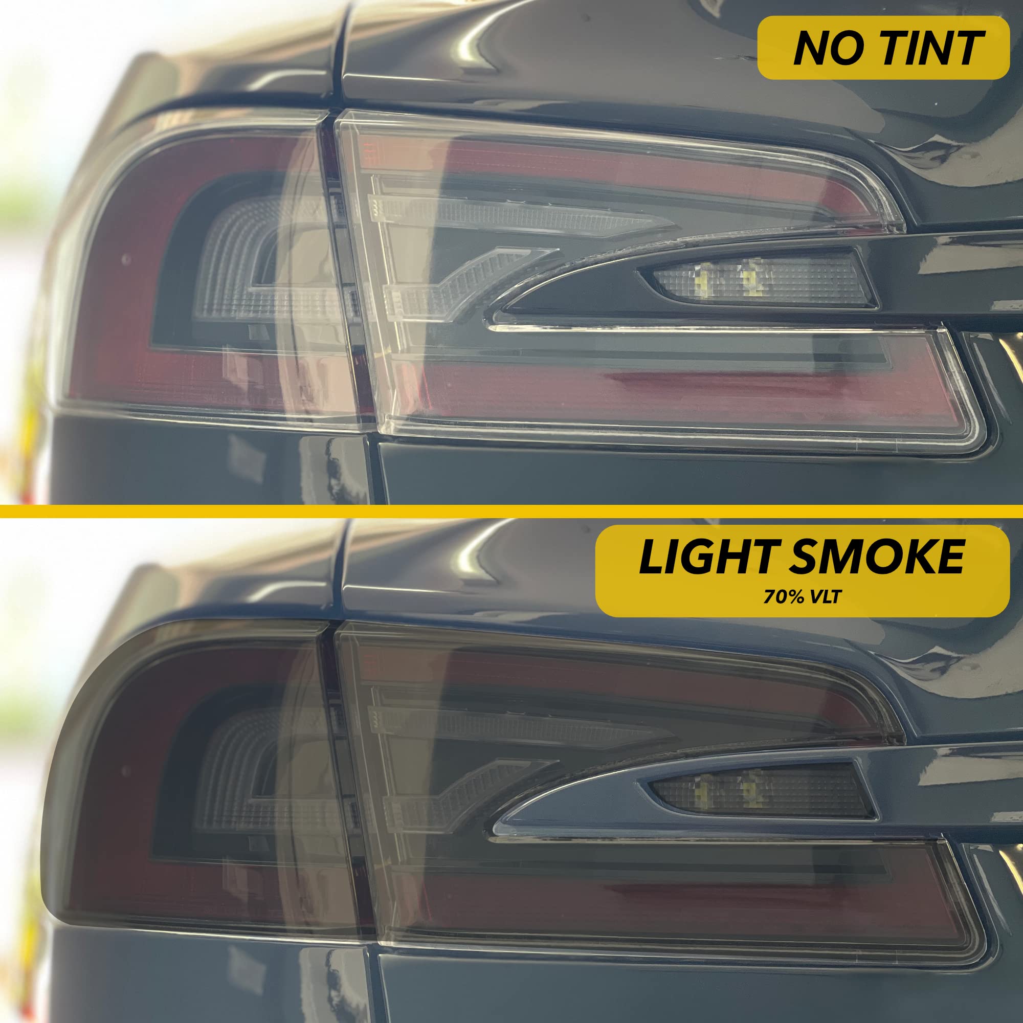 Smoke Tinted Tail Light PPF for Tesla Model S (2016-2021) - 8mil Durable Paint Protection Film, Light Smoke Taillamp Cover - Perfect for Night Driving & Car Customization Accessories