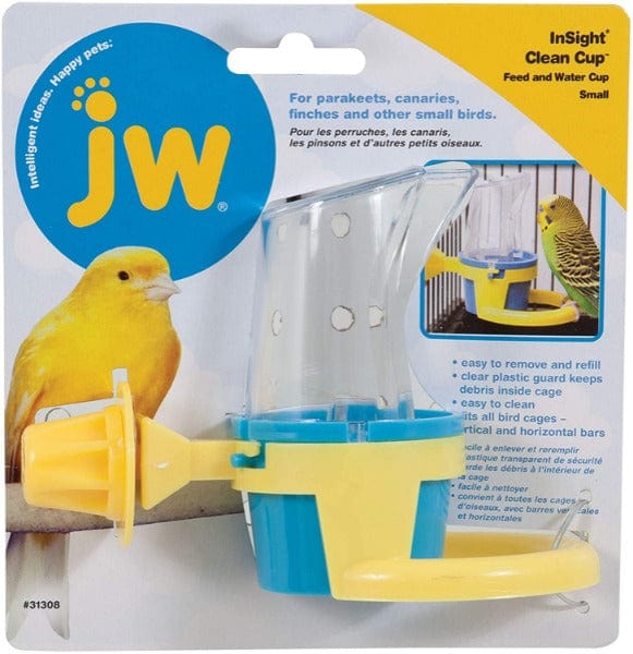 JW Insight Clean Cup - Durable Bird Feeder and Water Cup for Parrots, Canaries, Finches - Perfect for Cage Accessories and Aviary Use