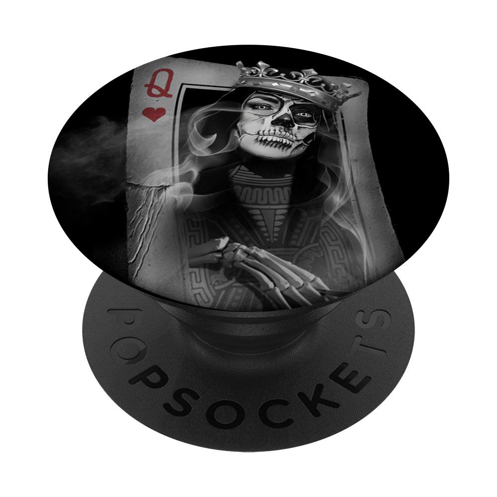 Queen of Hearts Skull Phone Stand - PopSockets Grip & Holder for iPhone, Samsung, Tablets - Perfect for Desk, Car, and Travel Use