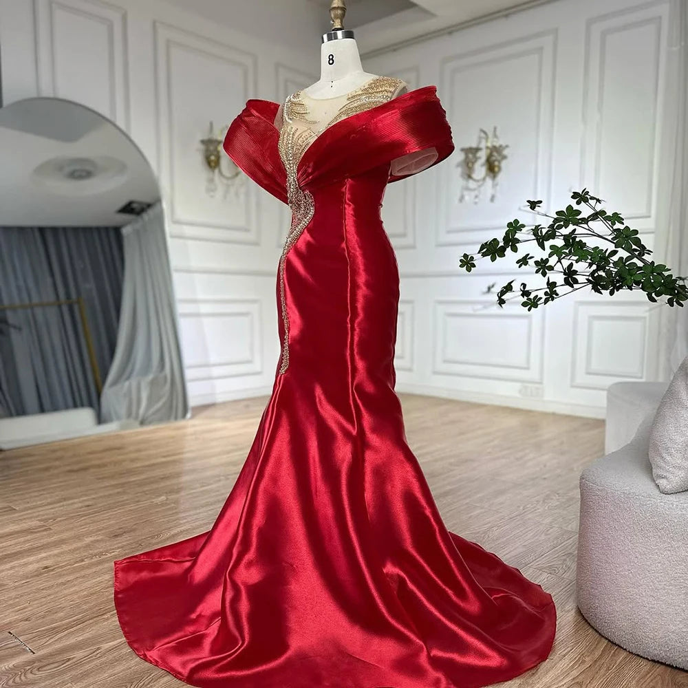 Luxury Designer Mermaid Satin Lilac Evening Dresses for Women - Formal Gowns for Prom, Wedding, Cocktail Party & Special Occasions - LA72902