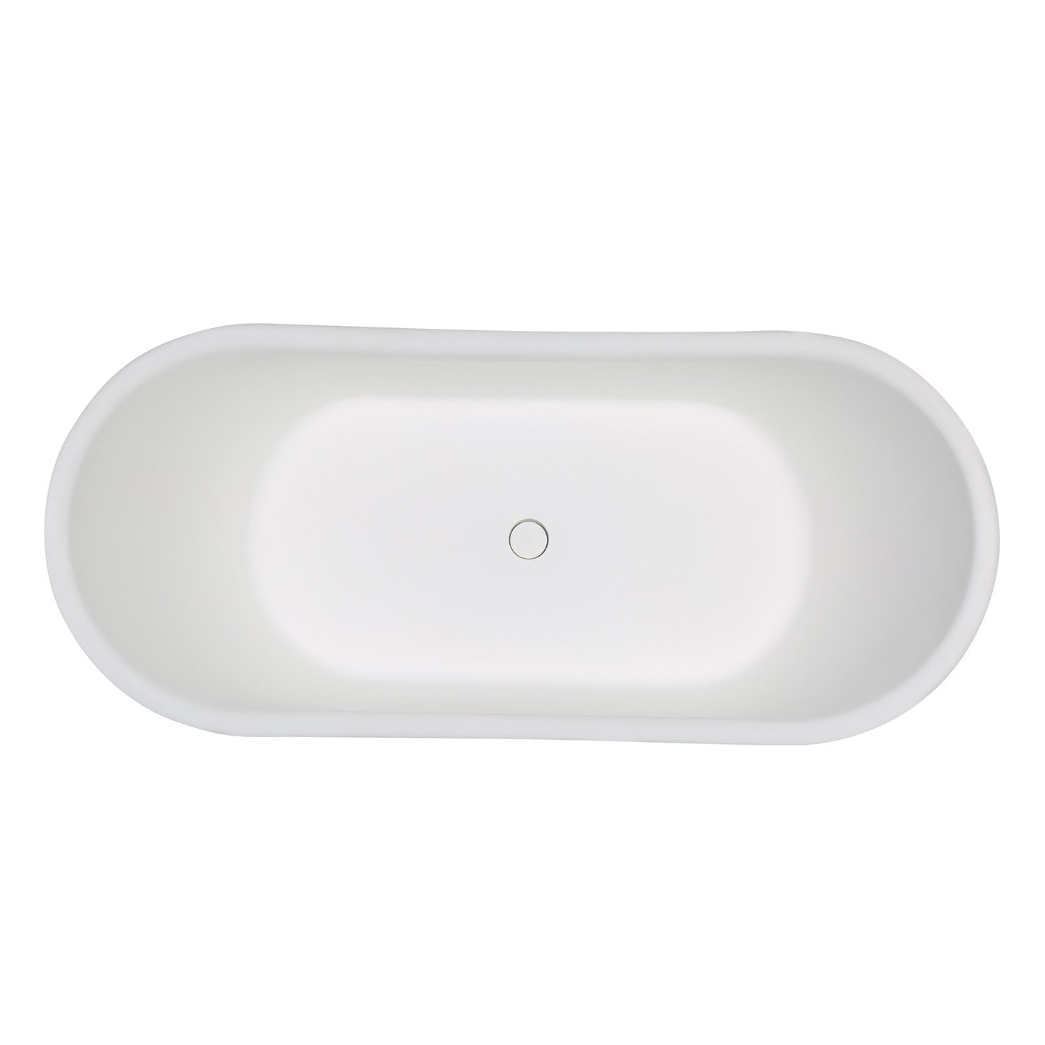 Arcticstone VRTDS683027 68-Inch Matte White Oval Double Slipper Pedestal Bathtub - Solid Surface Freestanding Soaking Tub with Drain (No Faucet Holes) - Perfect for Master Bathroom Luxury Spa Retreat