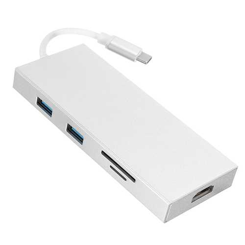 7-in-1 USB C Hub with HDMI, 3 USB 3.0 Ports, SD/TF Card Reader - Multi-Port Adapter for MacBook Pro/Air, iPad Pro, Chromebook - Perfect for Home Office, Remote Work & Travel