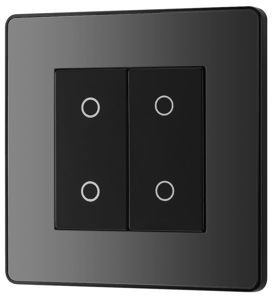 BG Evolve Black Chrome 2G Master Touch Dimmer Switch PCDBCTDM2B - Smart Lighting Control for Home & Office - Perfect for Bedrooms, Living Rooms, and Conference Spaces