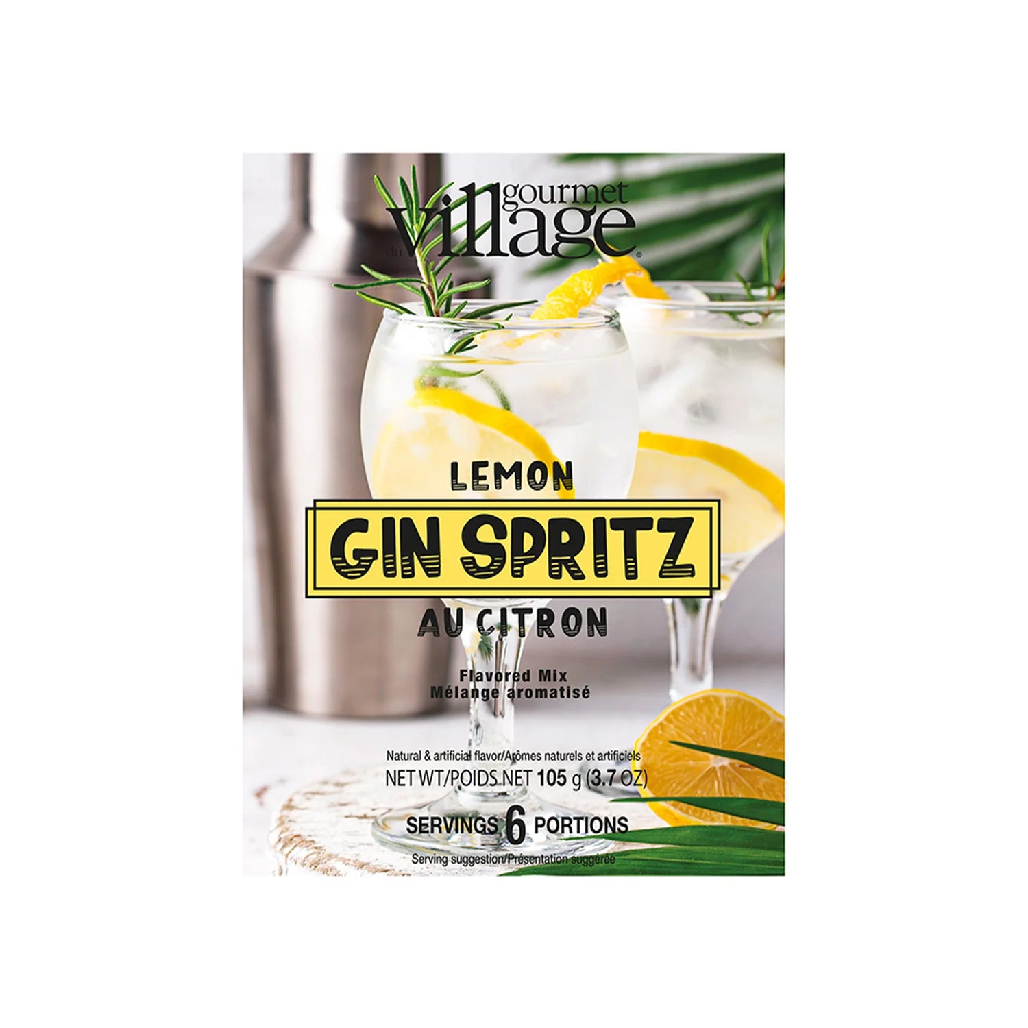 Gourmet Du Village Lemon Gin Spritz Mix - Premium Cocktail Mixer for Refreshing Summer Drinks, Parties & Outdoor Gatherings