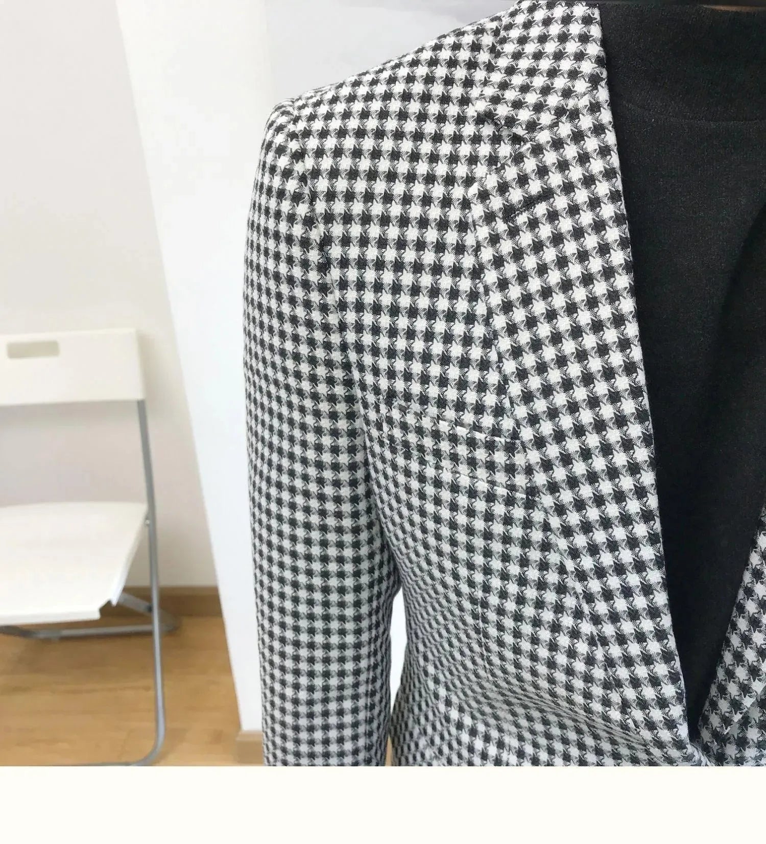Federico Houndstooth Prom Suit for Men - Classic Black & White Checkered Tuxedo - Perfect for Prom Night, Homecoming & Formal Events
