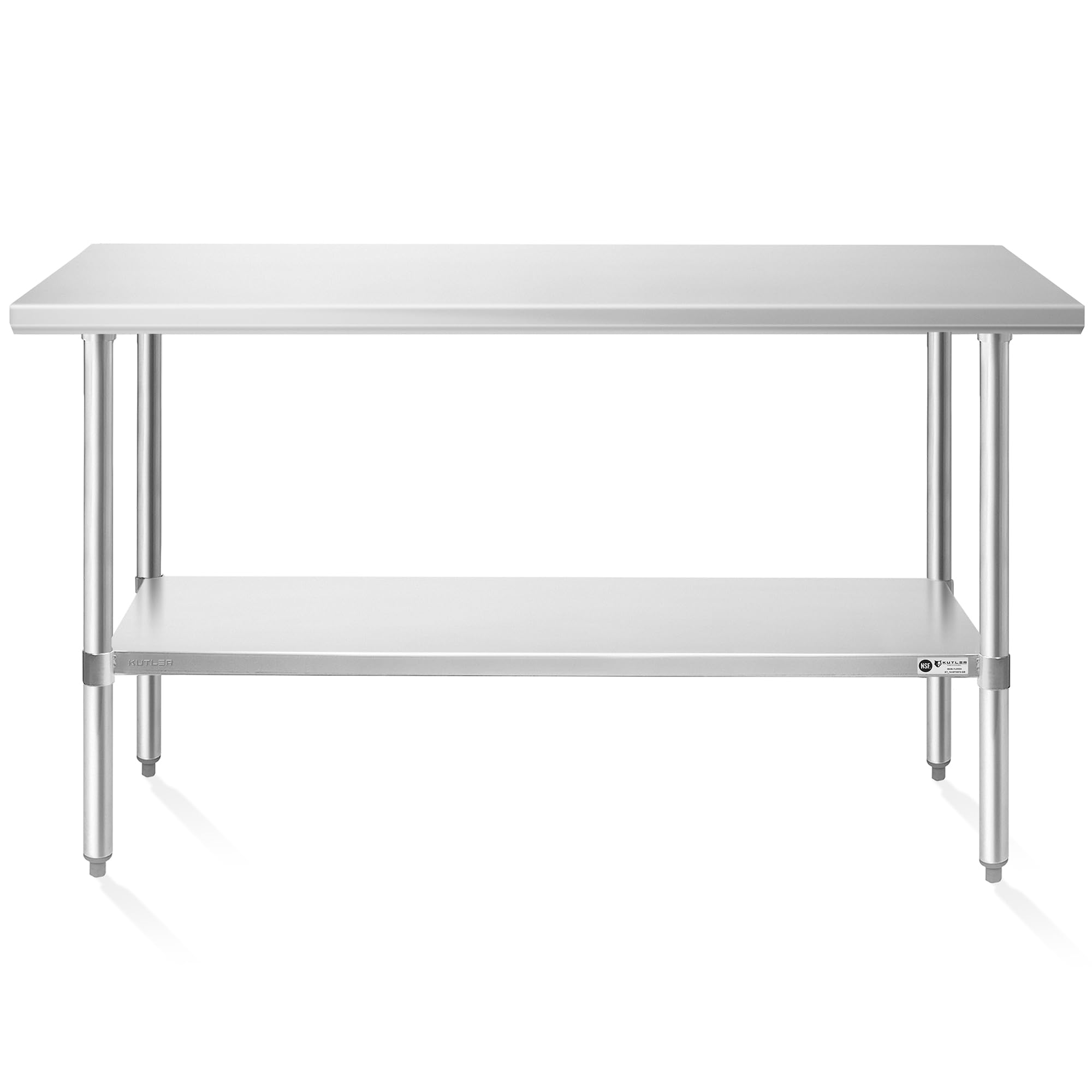 KUTLER 24 x 60 Inch Stainless Steel Commercial Kitchen Prep Table - NSF Certified Heavy Duty Work Table with Undershelf for Restaurant, Hotel & Home Use - Perfect for Food Prep, Baking & Catering Services
