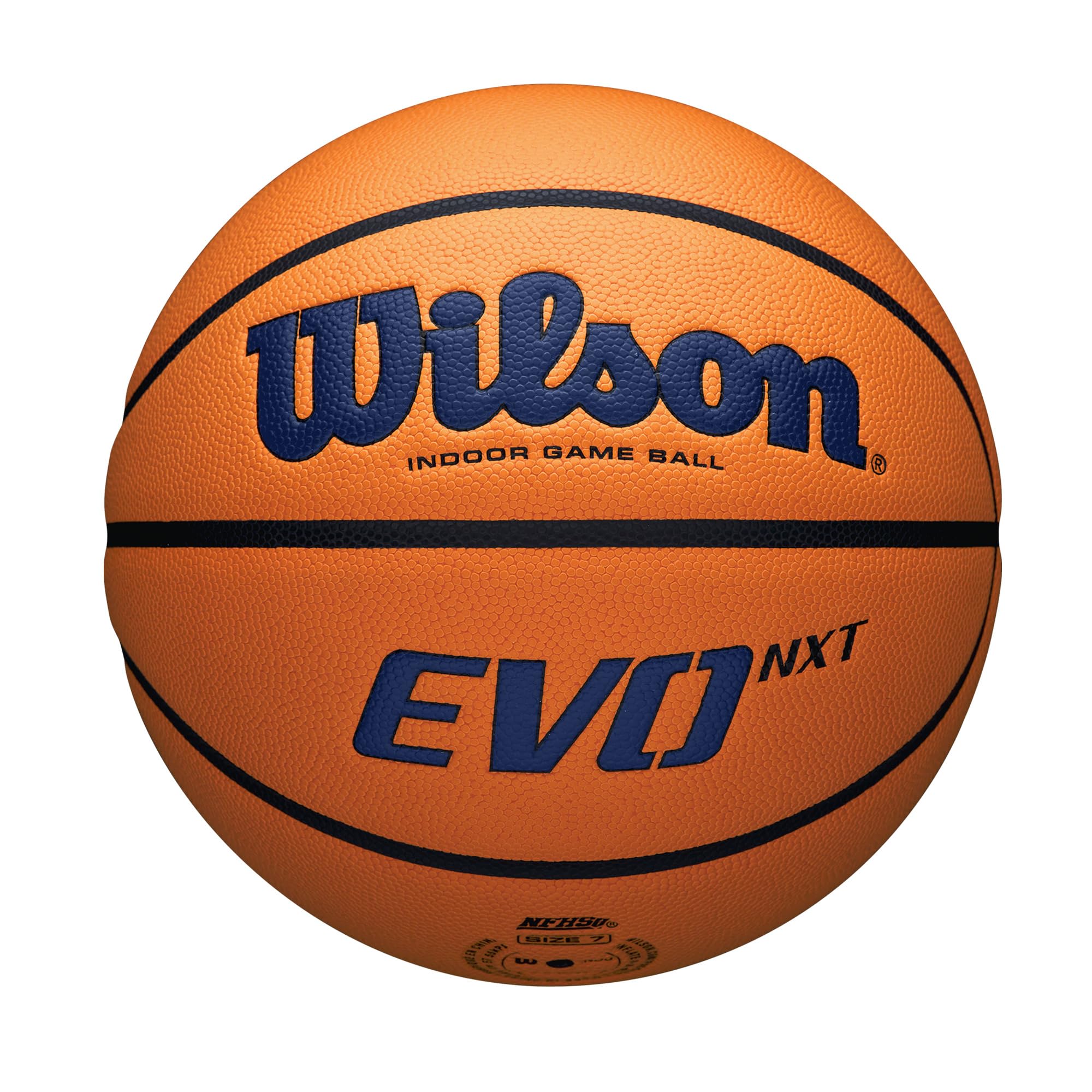 Wilson NCAA Evo NXT Official Indoor Game Basketball - Size 6 & 7 for Men & Women - Premium Indoor Court Basketball for Training, Games & Competitions