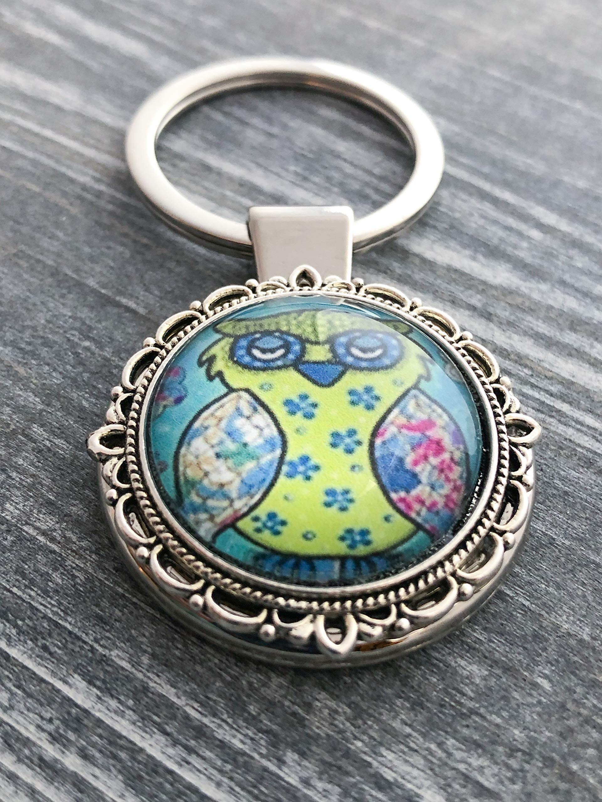 Bohemian Owl Keychain Key Holder - Handmade Leather Keyring for Women & Men - Perfect for Gifts, Home Decor, and Everyday Use