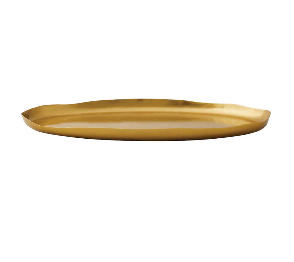 Elegant Large Oval Gold Candle Plate - Decorative Tray for Wedding Centerpieces, Dining Table Decor & Home Accessories