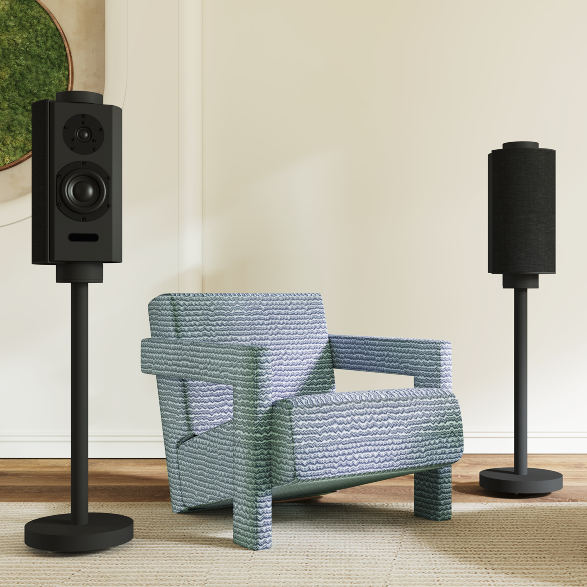 Premium Goldmund PULPSTAND Speaker Stands - Adjustable Height, Sturdy Design for Bookshelf & Floor Speakers - Perfect for Home Theater, Studio & Audiophile Setups