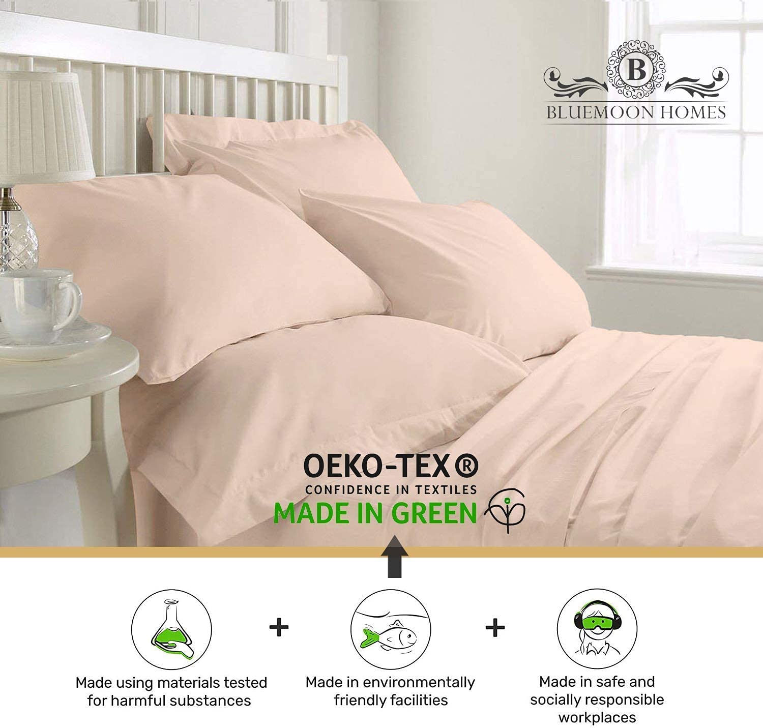 Luxury 100% Pure Egyptian Cotton King Size Pillowcases - 800 Thread Count Soft Sateen Weave Hotel Style Bedding Set (2PC, Blush) | Perfect for Master Bedroom, Guest Room & Luxury Hotels