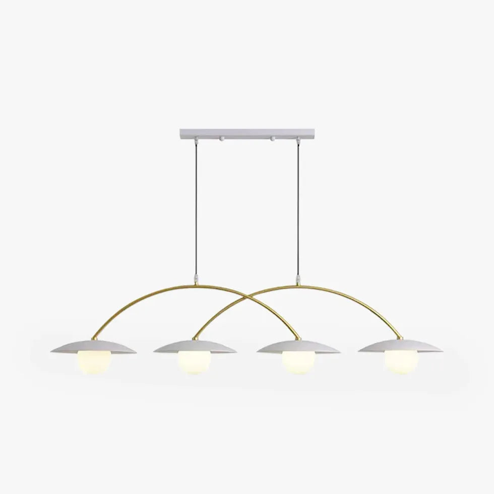 Modern White 4-Light Linear Pendant Lighting Fixture - Sleek Minimalist Design for Kitchen Island, Dining Room or Bedroom Ceiling