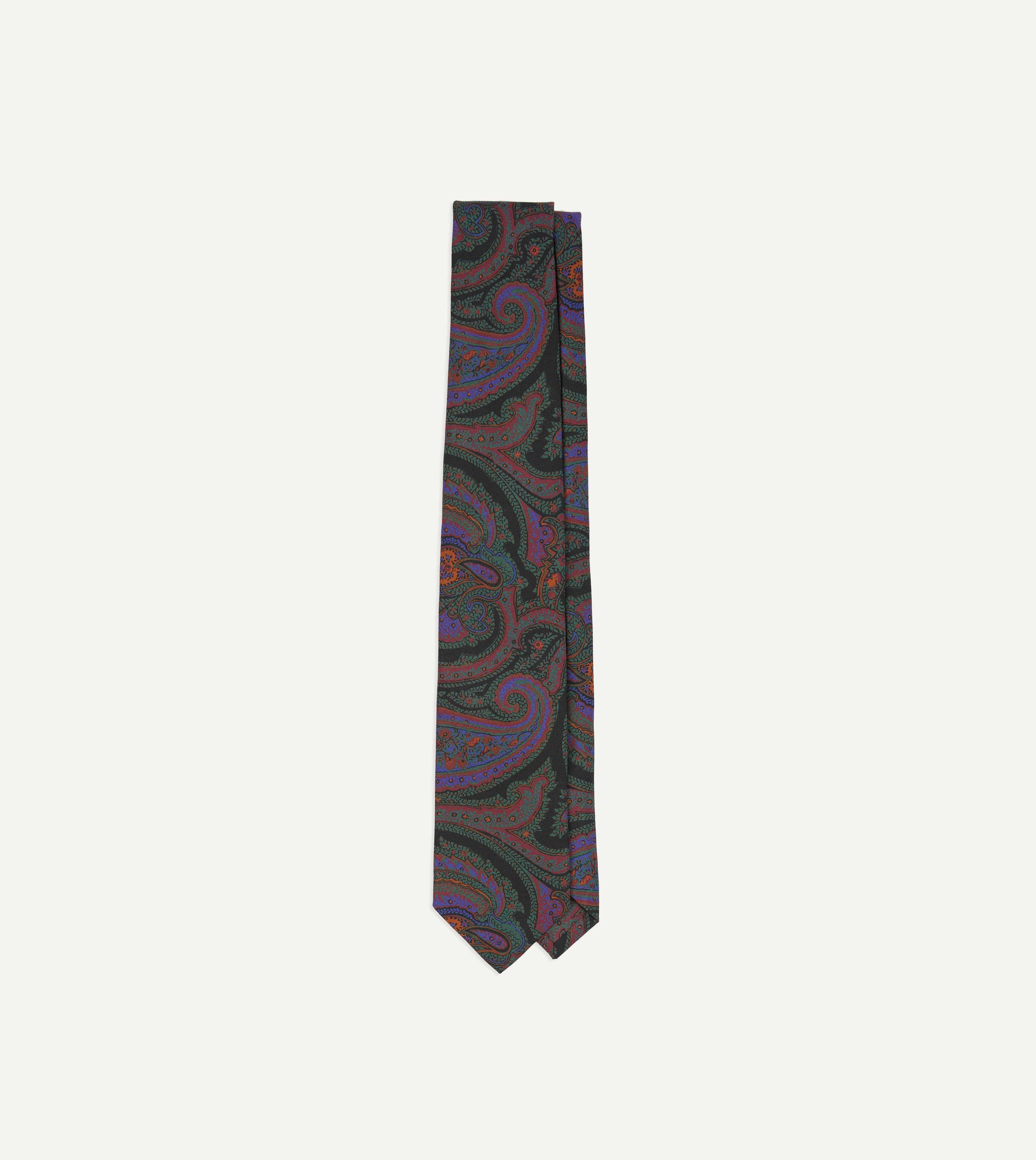 Elegant Green Acanthus Print Silk Self-Tipped Necktie for Men | Formal & Business Attire | Perfect for Weddings, Office & Special Occasions