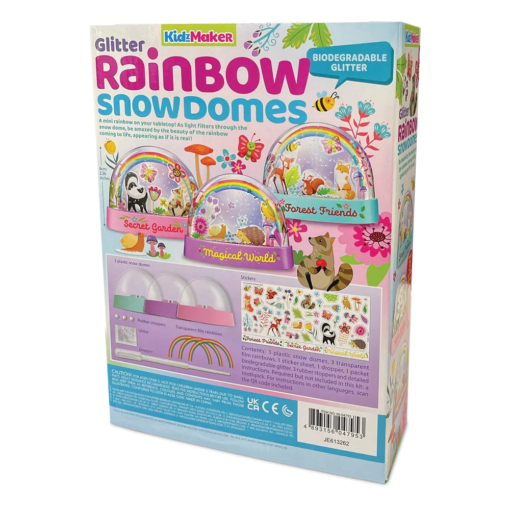 4M Kidzmaker Mini Glitter Rainbow Water Domes - DIY Science Kit for Kids, Creative Arts & Crafts Activity - Perfect for Birthday Gifts, Classroom Projects & STEM Learning Fun