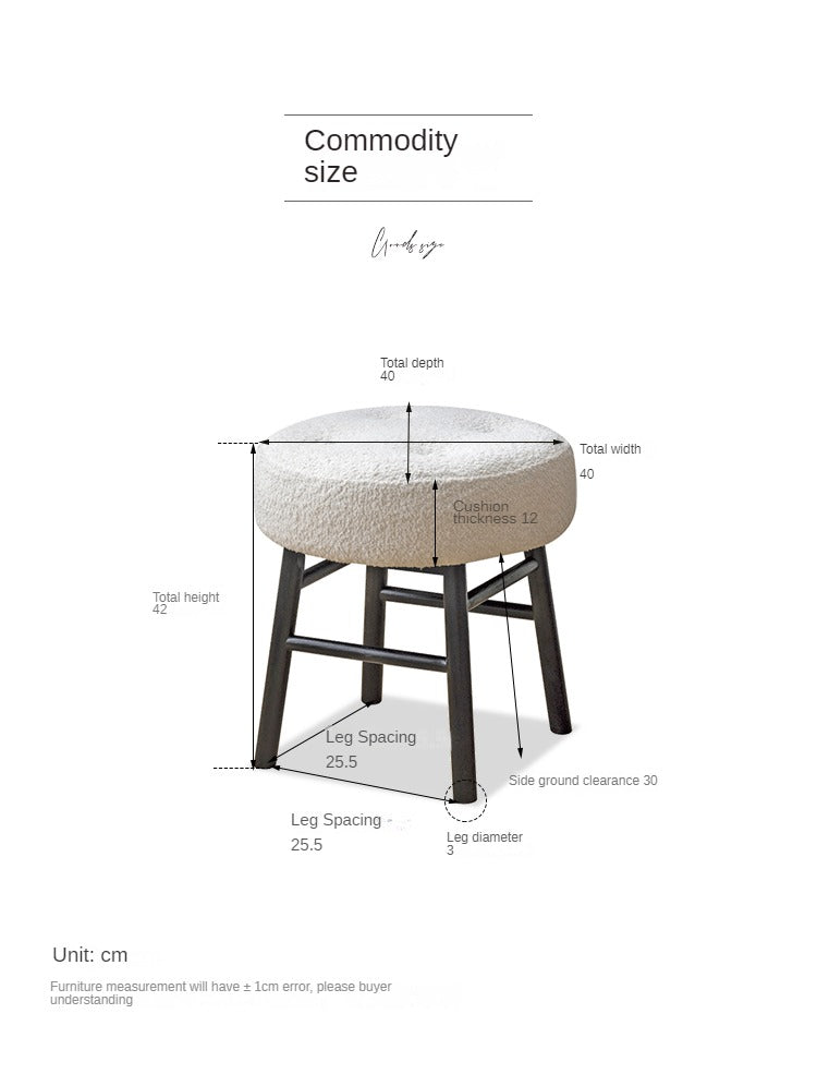 Premium Oak Solid Wood Makeup Stool - Scandinavian Light Luxury Vanity Bench with Backrest, Perfect for Dressing Table, Bedroom & Bathroom Decor