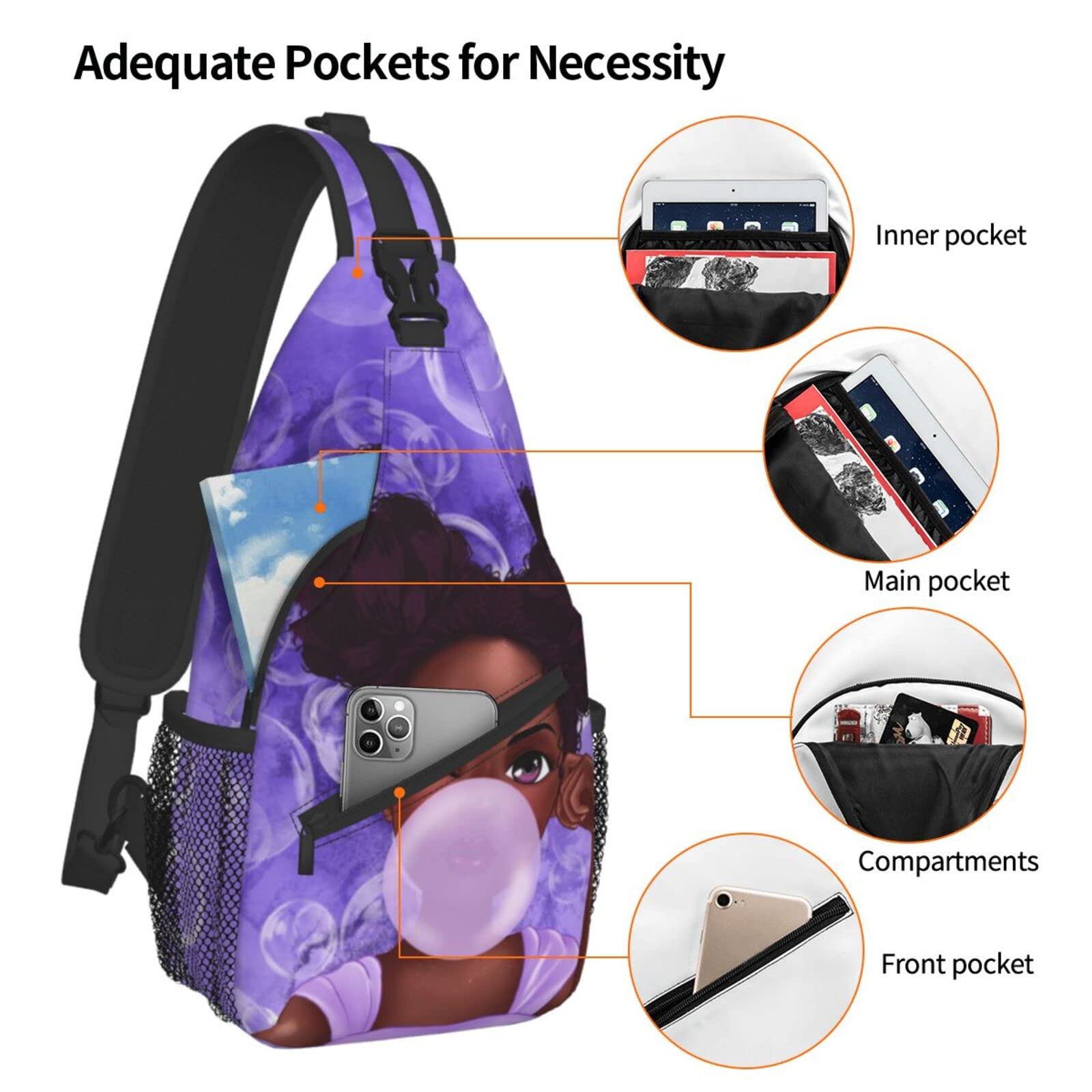 Stylish Unisex Crossbody Sling Bag for Women & Men - Lightweight Chest Shoulder Backpack for Travel, Hiking, Running, Sports & Daily Use | Includes Glasses Case (Perfect for Gym, Commuting & Outdoor Adventures)