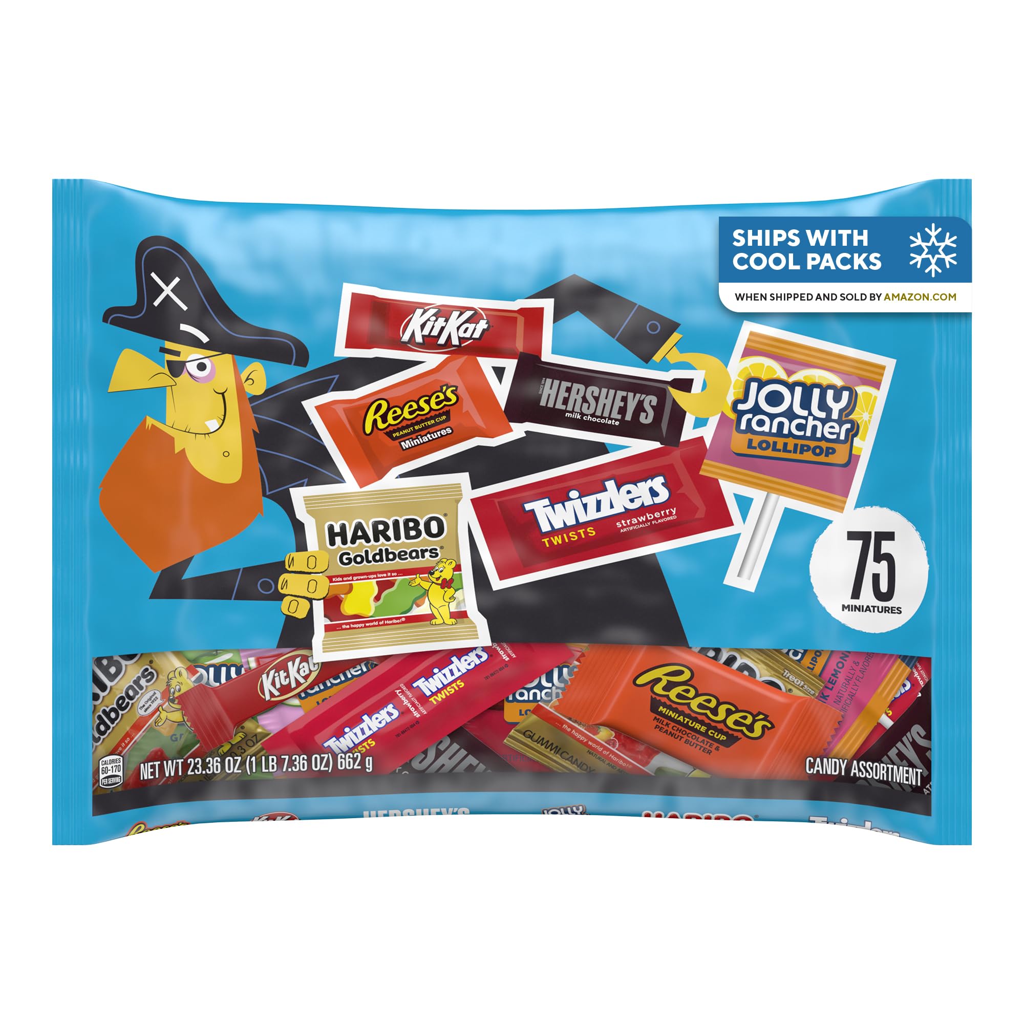 Hershey's Miniatures Assorted Chocolate Candy Bag - 23.36 oz (75 Pieces) - Perfect for Halloween Treats, Party Favors & Office Snacks