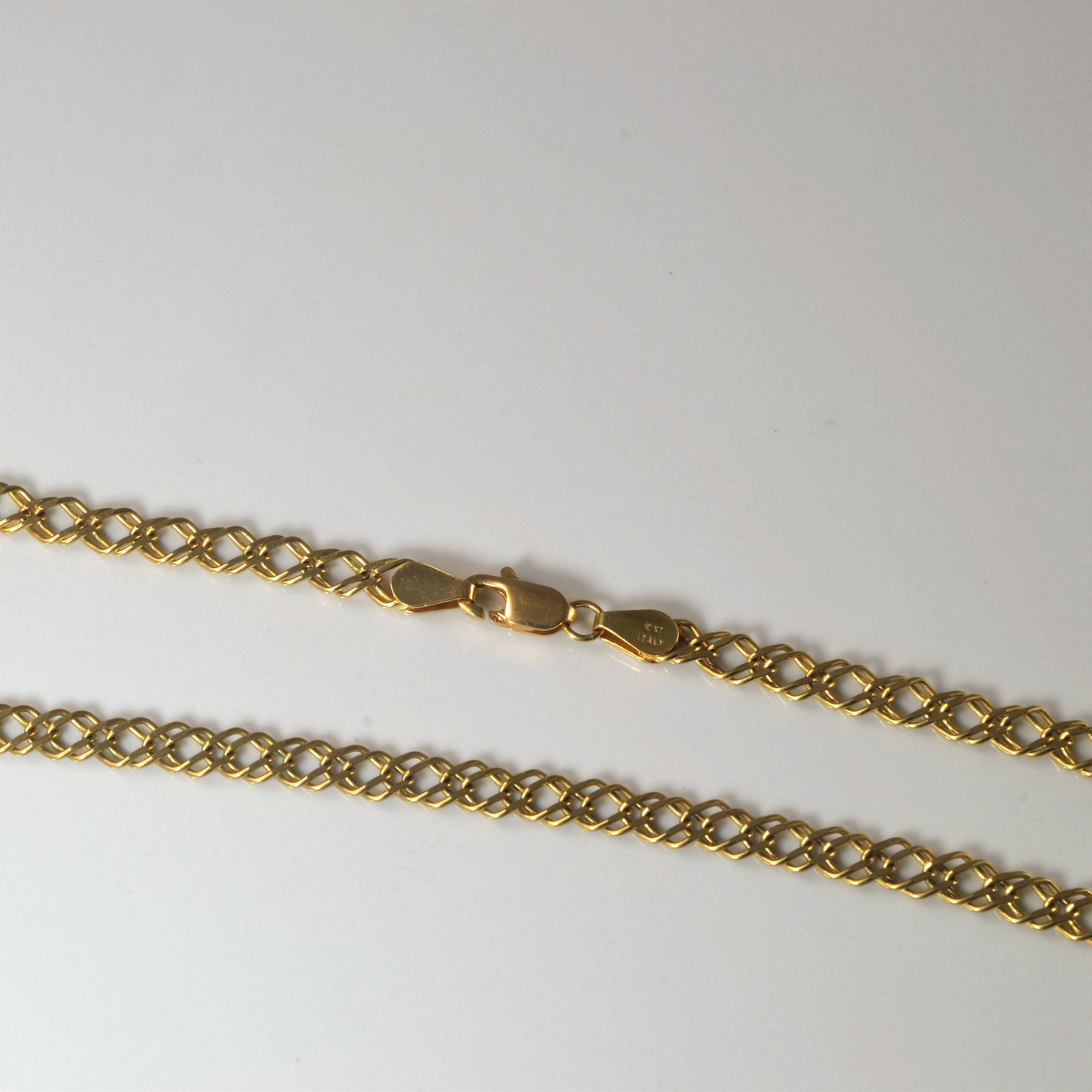 10K Yellow Gold Parallel Chain Necklace for Women - 17 Inch Dainty Layering Chain - Perfect for Everyday Wear, Gift Giving & Special Occasions