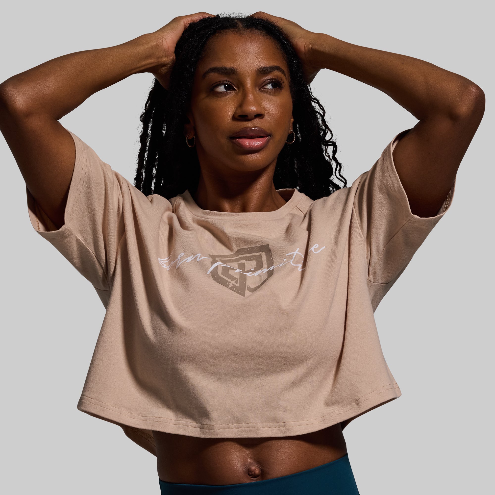 Barefoot Script Training Crop Tee 2.0 - Women's Workout Top for Yoga, Running & Gym - Breathable Fitness Shirt for Active Lifestyles