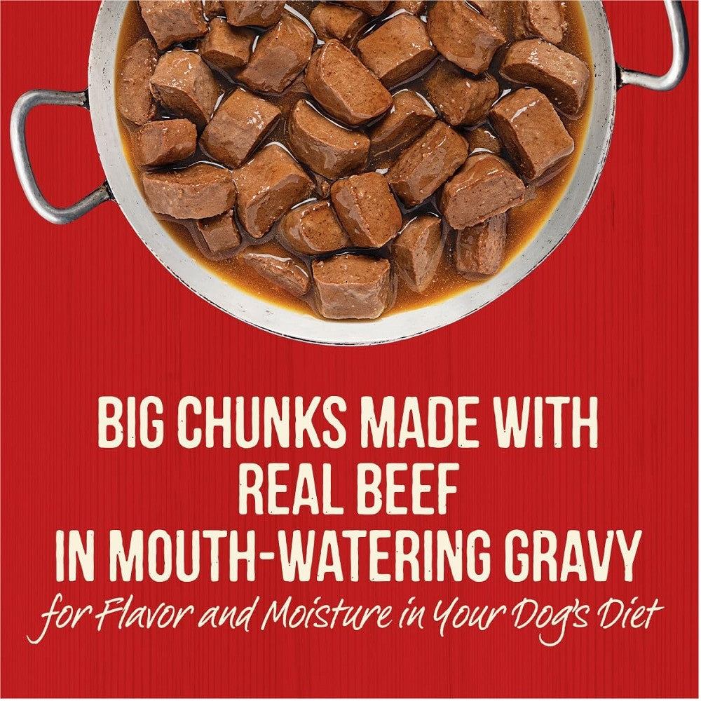 Grain-Free Chunky Big Texas Steak Tip Dinner for Adult Dogs - High Protein Wet Dog Food for Large Breeds & Active Pets - Perfect for Mealtime, Training Rewards & Special Occasions