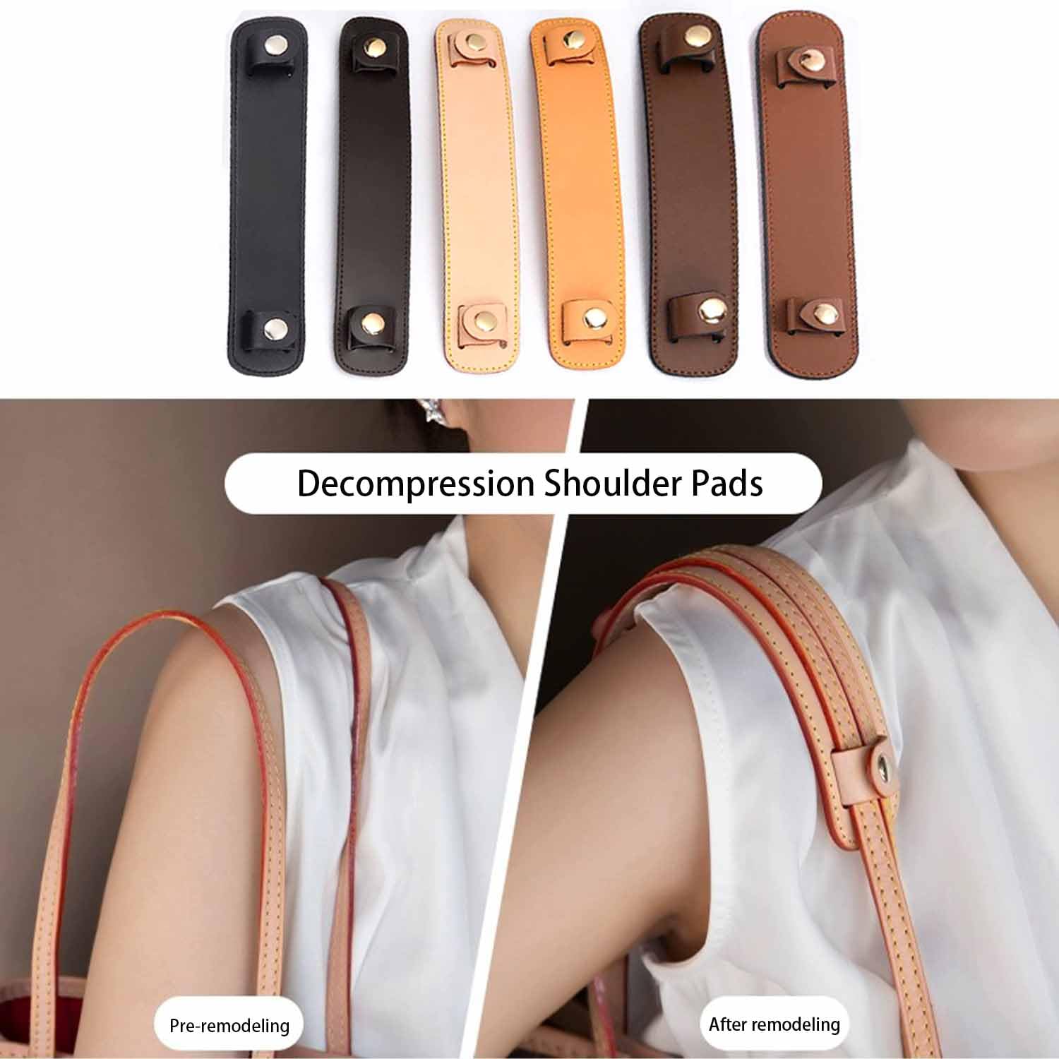 Premium Vachetta Leather Shoulder Pads - Comfortable & Stylish Shoulder Strap Cushions for Handbags, Purses & Totes - Perfect for Everyday Use, Travel & Fashion Accessories