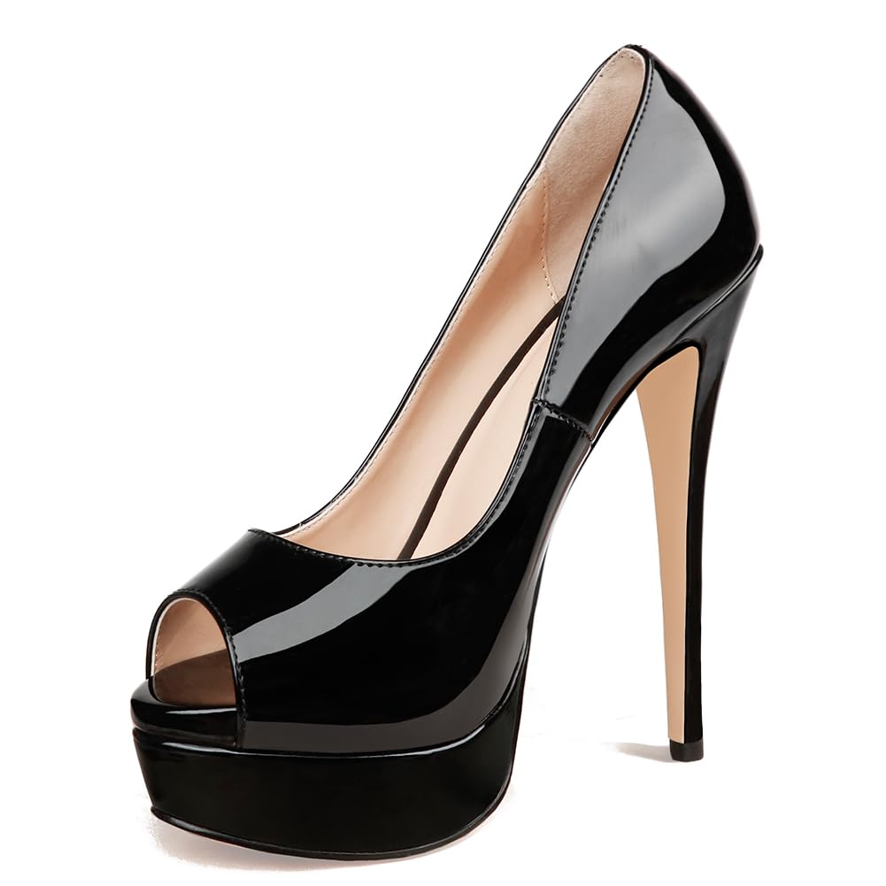 MERUMOTE Women's High Heels 6 Inch Stiletto Peep Toe Platform Pumps - Sexy Dress Shoes for Wedding, Party & Evening Events | Perfect for Prom, Date Night & Special Occasions