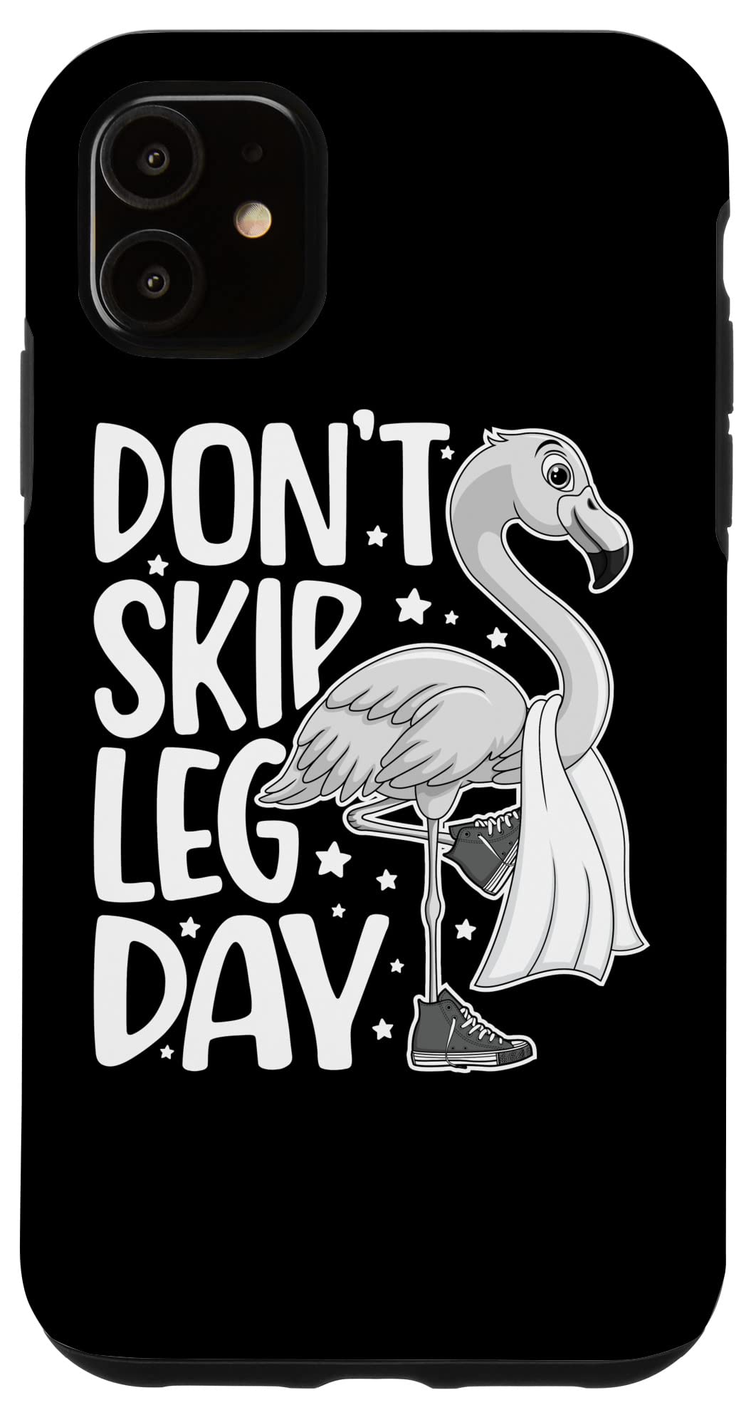 iPhone 11 Fitness Gym Workout Case - Cute Flamingo Design - Perfect for Leg Day & Workout Motivation | Durable Phone Cover for Gym, Running & Outdoor Activities