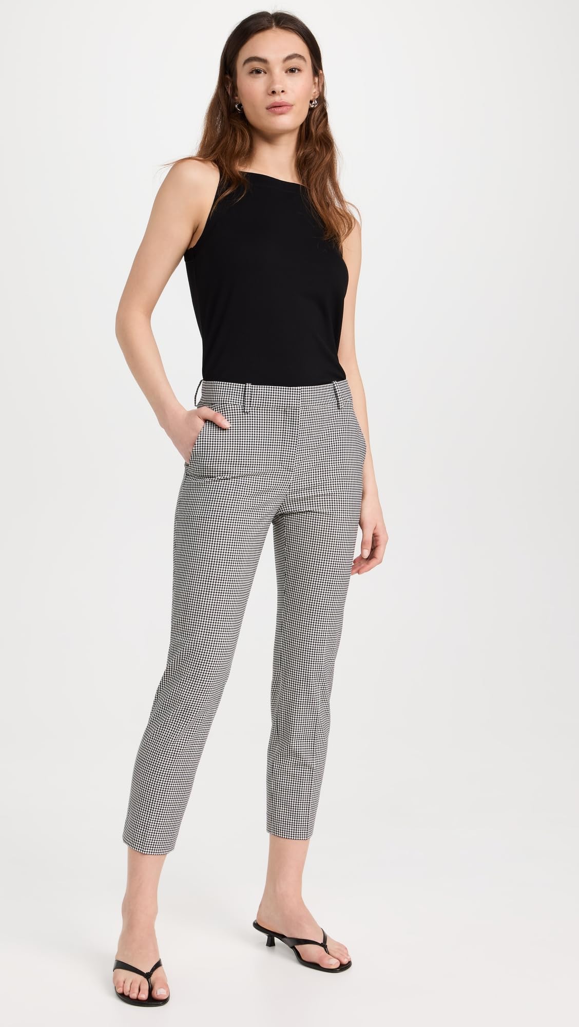 Theory Women's Treeca Tailor Check Pants - Slim Fit Office Trousers for Professional Women | Perfect for Business Casual, Workwear & Formal Occasions