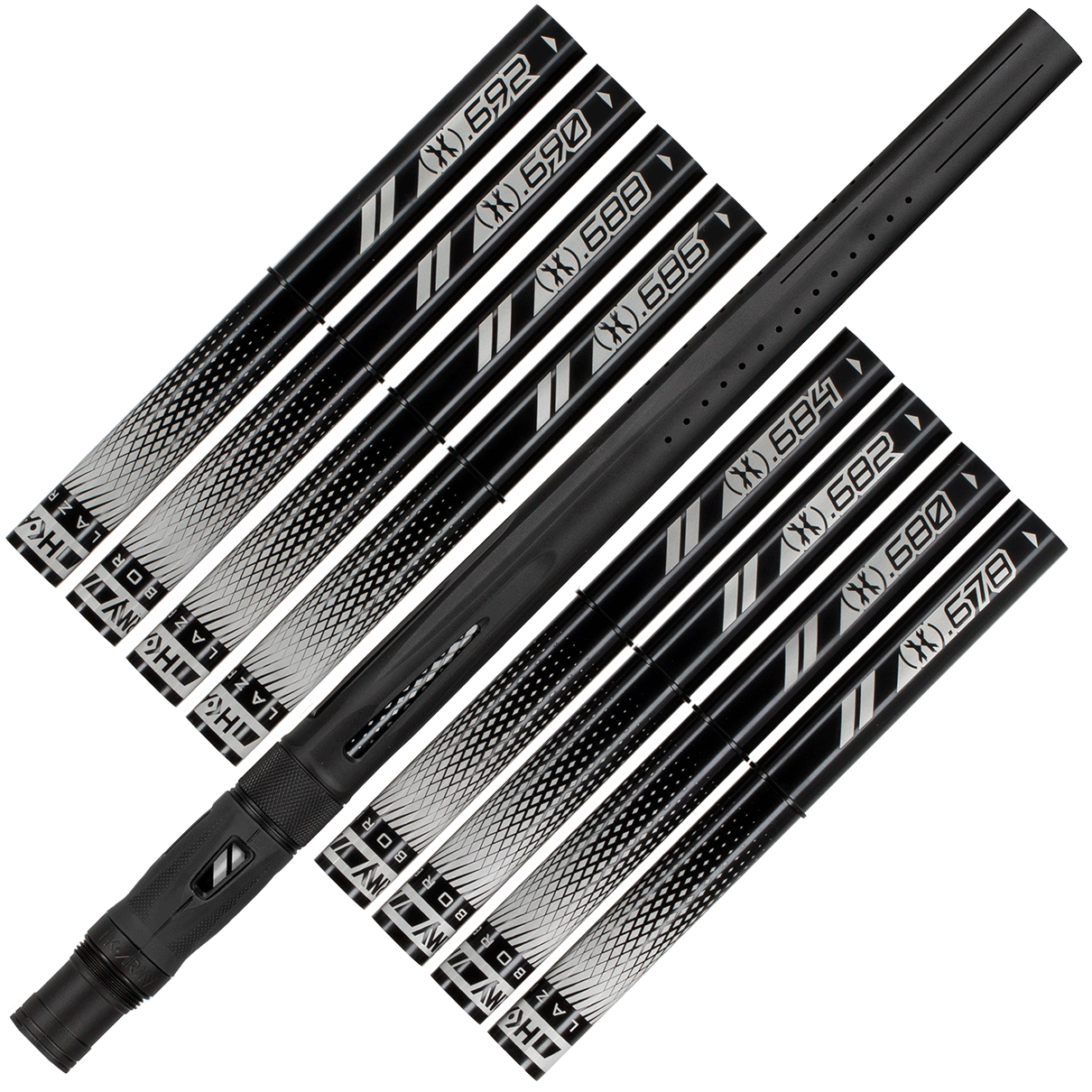 LAZR Barrel Kit - Dust Black with Black Inserts for Cocker Threads Paintball Guns | Perfect for Tournament Play & Field Accuracy