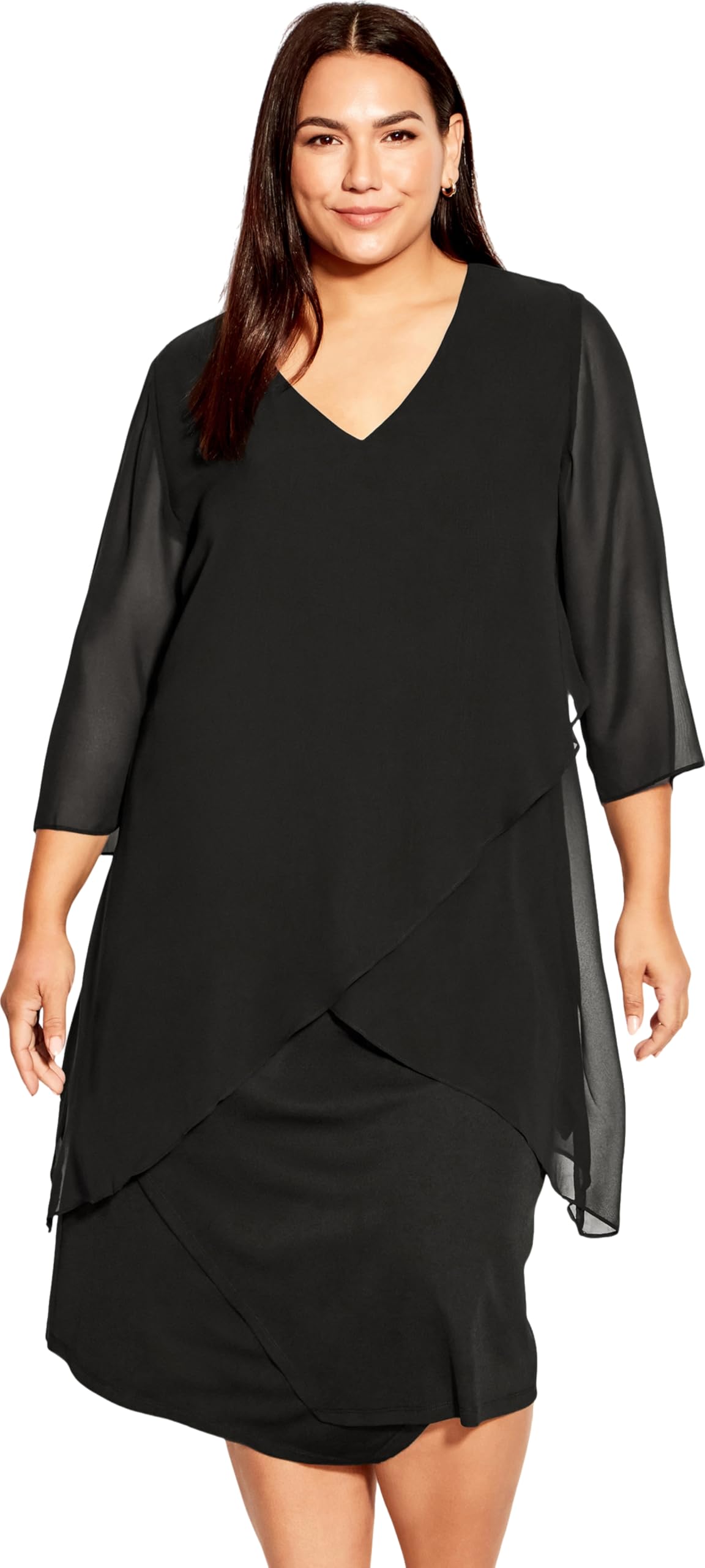 Plus Size Women's Layered Top - Hanna Floral Blouse for Casual Wear & Office Outfits | Comfortable & Stylish Tunic Shirt