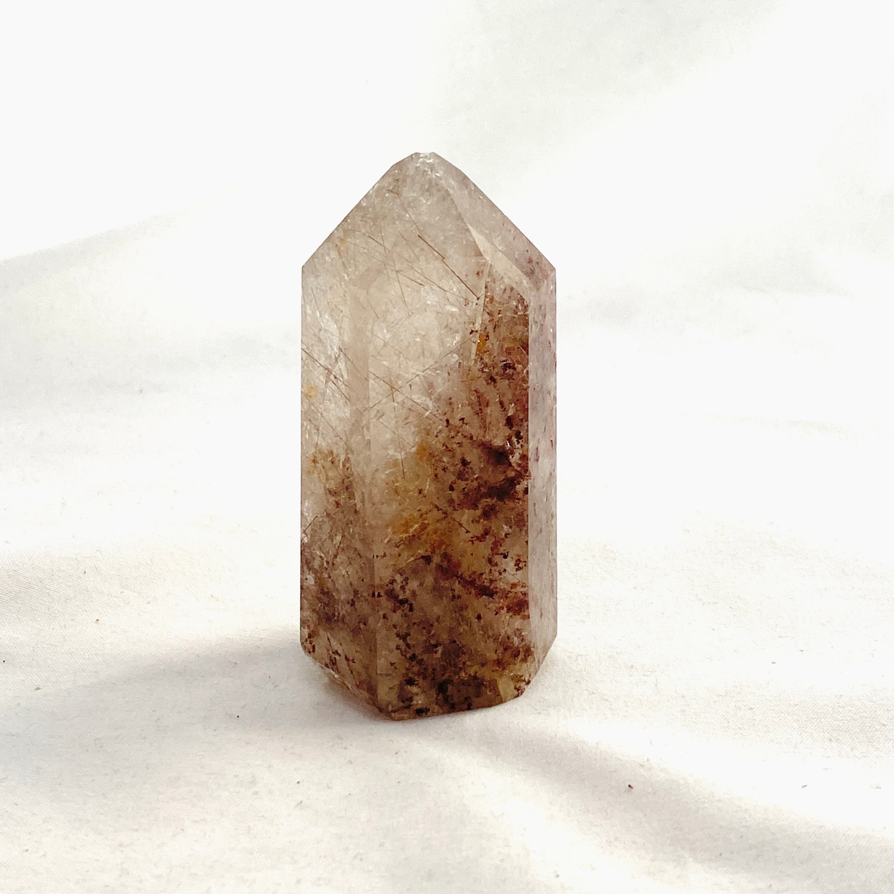 Natural Rutilated Quartz Point RTQP 01 - Healing Crystal for Meditation, Energy Work & Spiritual Growth | Perfect for Home Decor, Yoga & Reiki