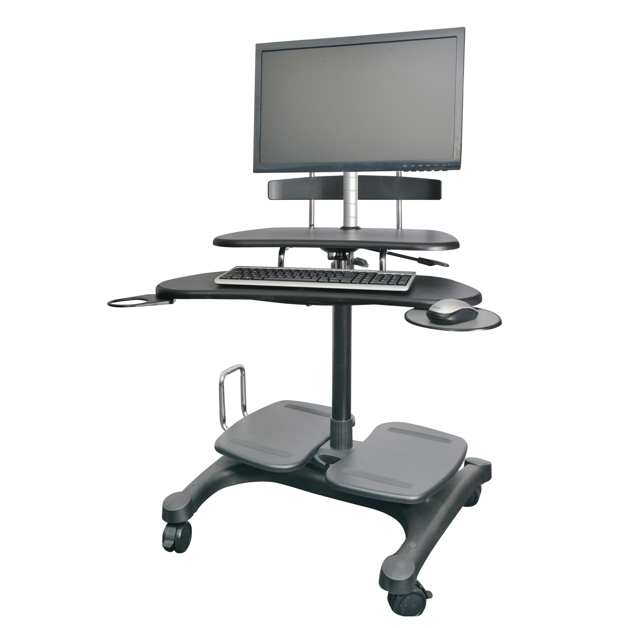 Kantek Adjustable Mobile Sit Stand Workstation (31