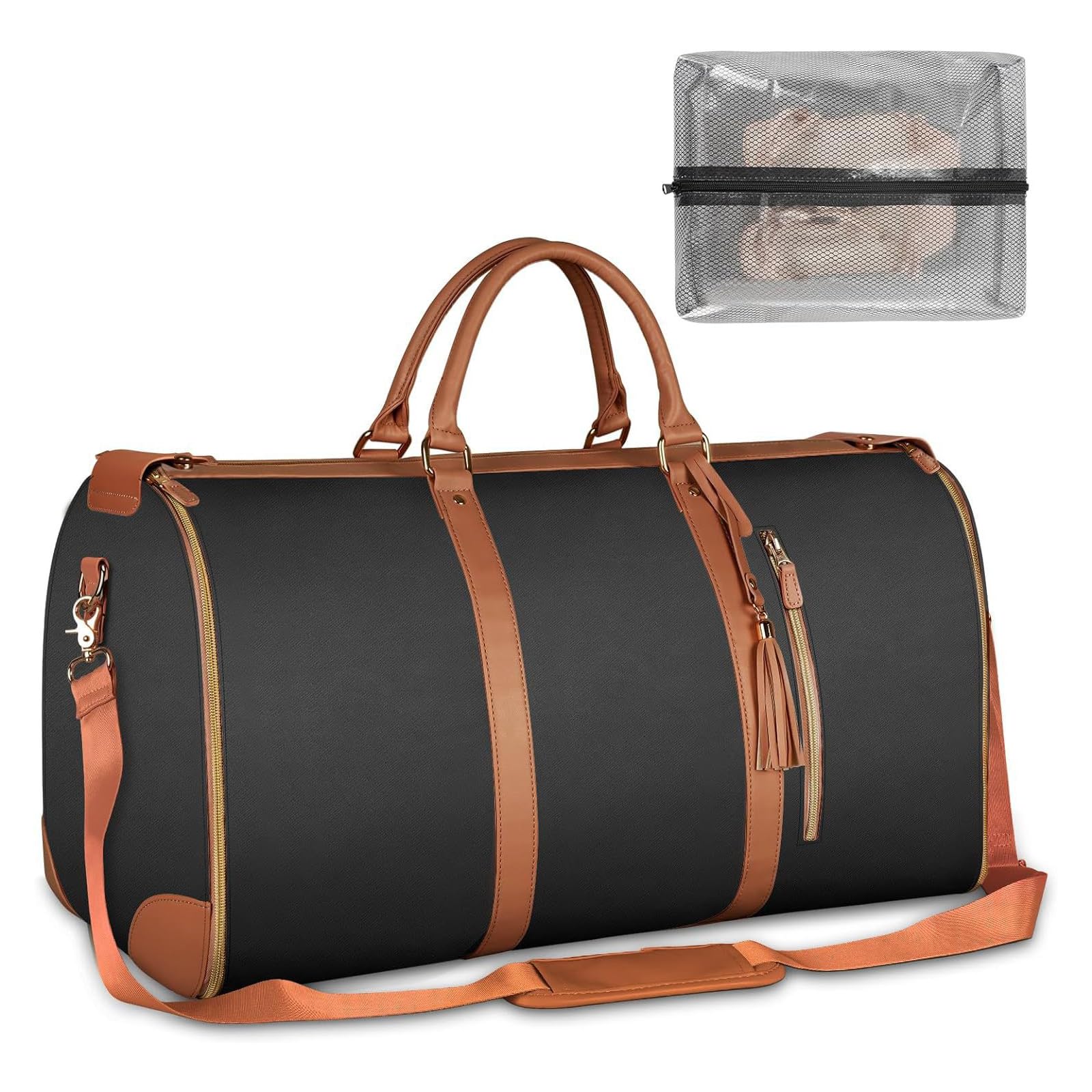 Emmafy Foldable Travel Carry-On & Garment Bag for Business Trips - Black Luggage Organizer for Suits, Dresses & Clothes | Perfect for Airplane, Hotel & Business Travel