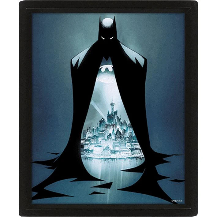 Batman Gotham Protector 10x8 Inch 3D Lenticular Framed Poster - Perfect for Superhero Room Decor & DC Comics Fan Gifts