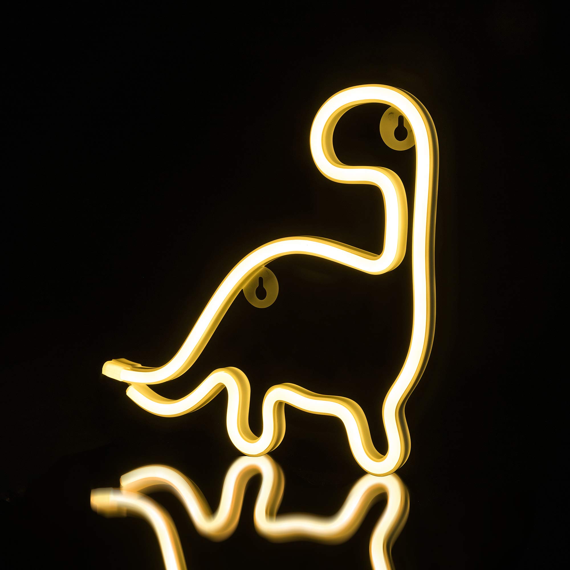 Dinosaur Neon Sign Night Light - USB/Battery Operated LED Room Decor Lamp for Kids, Wall, Birthday Party - Perfect for Bedroom, Nursery, Game Room & Teen Decor