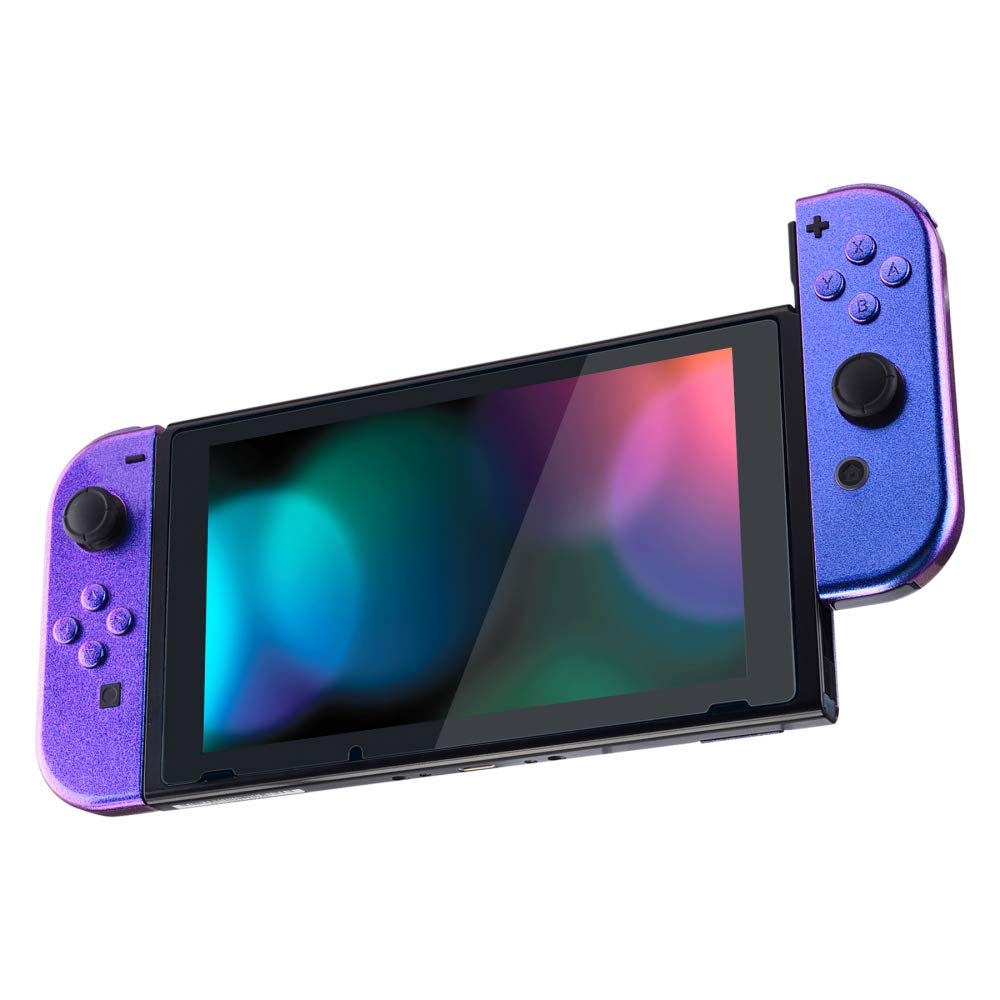 eXtremeRate Custom DIY Replacement Cover Case & Button Kit for Nintendo Switch/OLED Joycon Controller - Chameleon Purple Blue | Gaming Grip for Enhanced Comfort & Durability | Perfect for Handheld & TV Mode Gaming