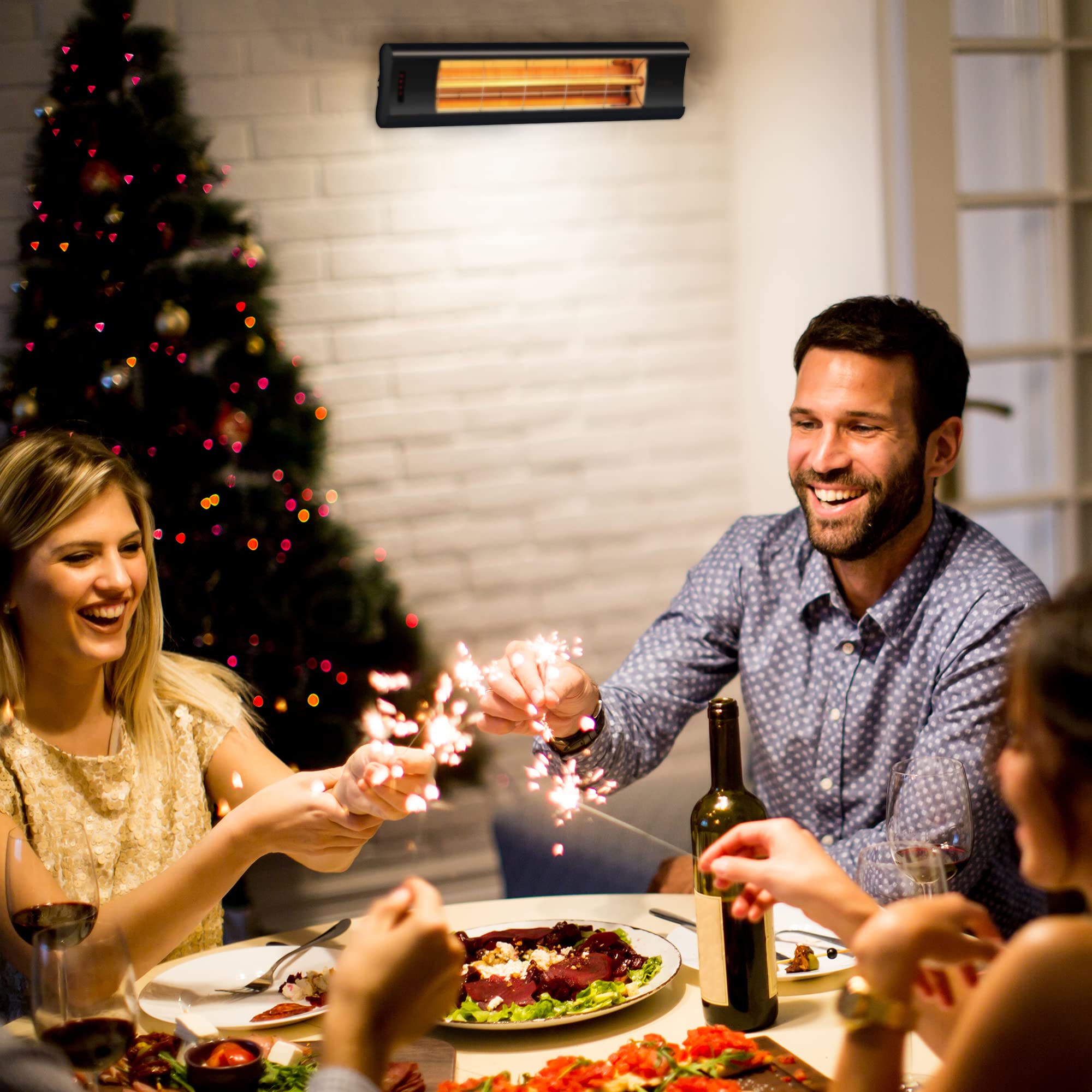 Veito Aero 1500W Carbon Infrared Heater - Energy Efficient Electric Space Heater for Indoor & Outdoor Use - Wall Mountable for Home, Office, Garage, Patio - Fast Heating & Eco-Friendly Design