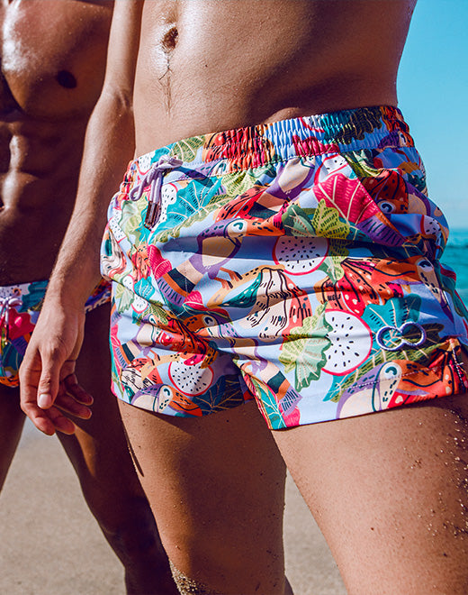 Printed Bronte Shorts in Aves Purple - Stylish Casual Wear for Women | Perfect for Summer, Beach, and Everyday Outfits