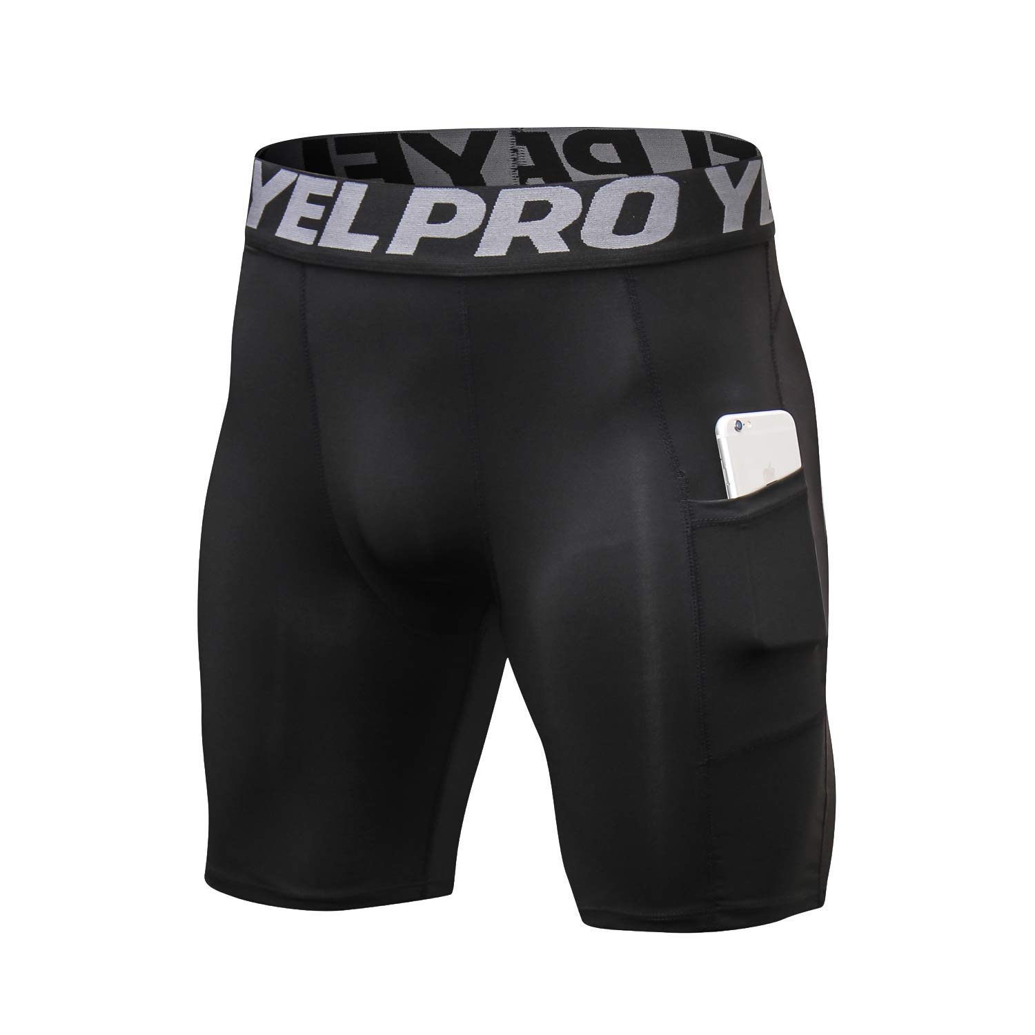 CAYFY Men's Compression Shorts with Pockets - Running, Gym Workout & Athletic Underwear for Sports, Training & Active Lifestyle