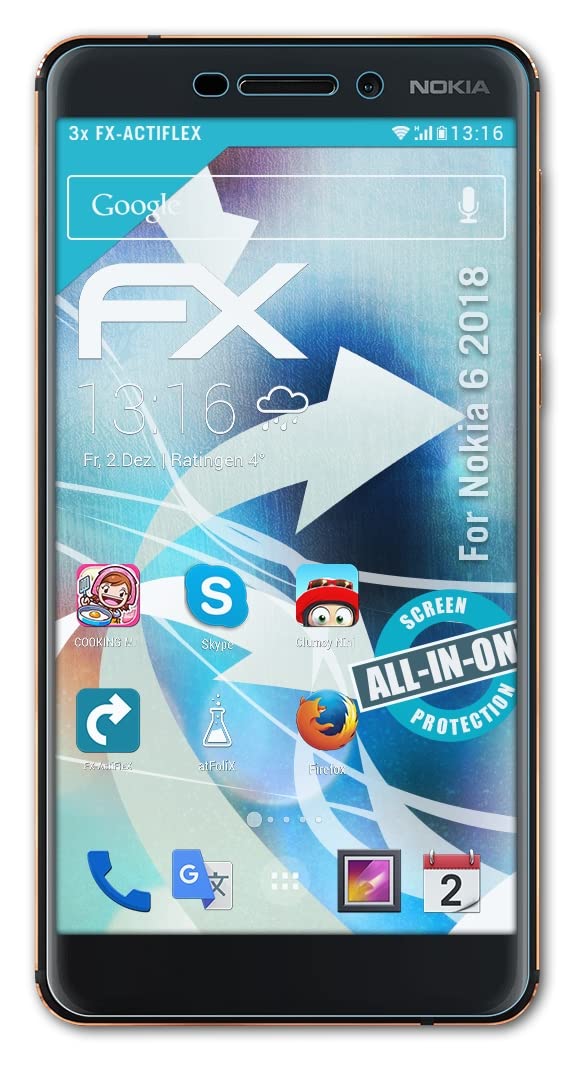 Ultra Clear Flexible Screen Protector for Nokia 6 (2018) - 3 Pack Tempered Glass Film - Anti-Scratch & Bubble-Free Protection - Perfect for Work, Travel & Everyday Use