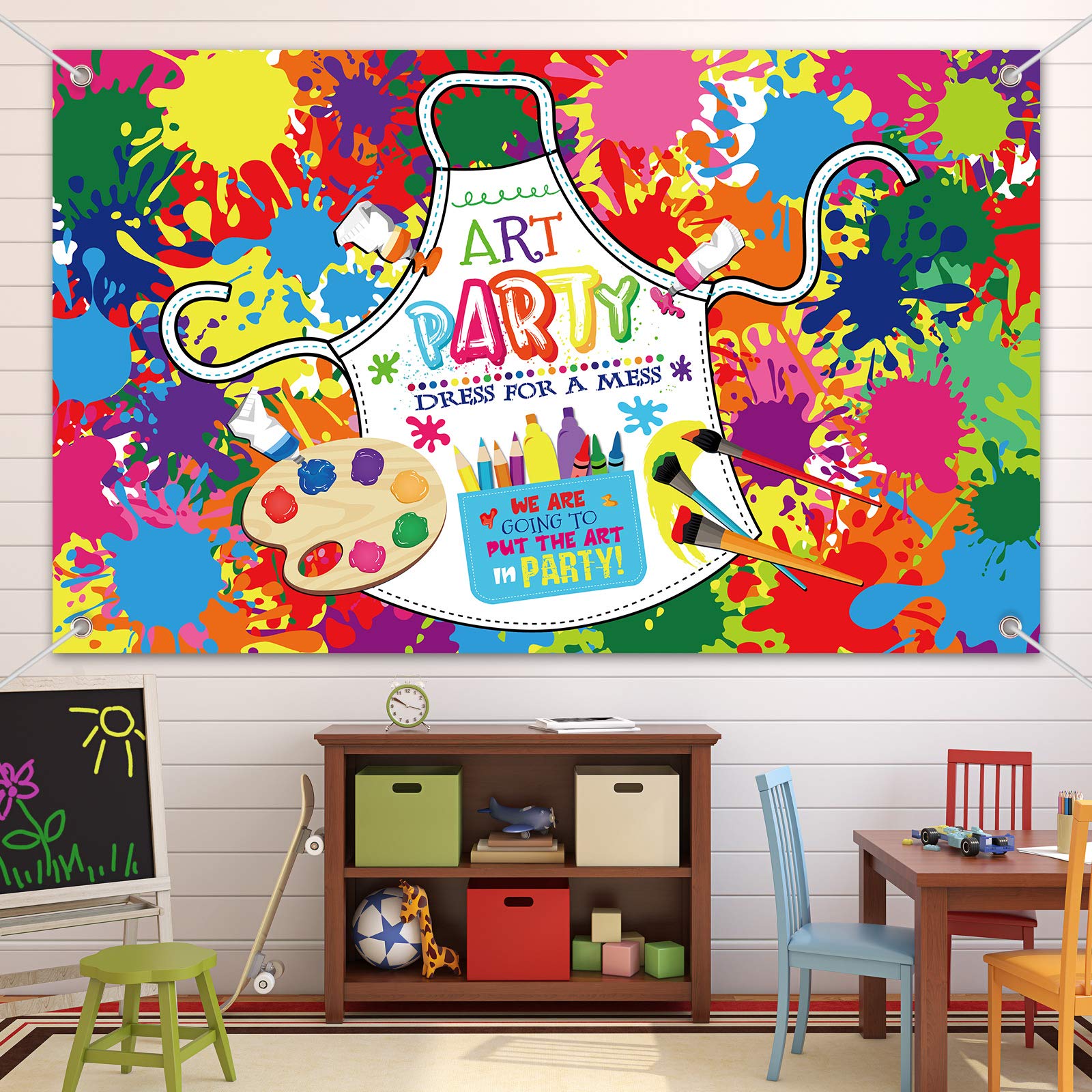 Artist Theme Party Backdrop Decorations - Art Paint Birthday Banner & Wall Photography Background for Painting Parties, Photo Booths & Creative Events